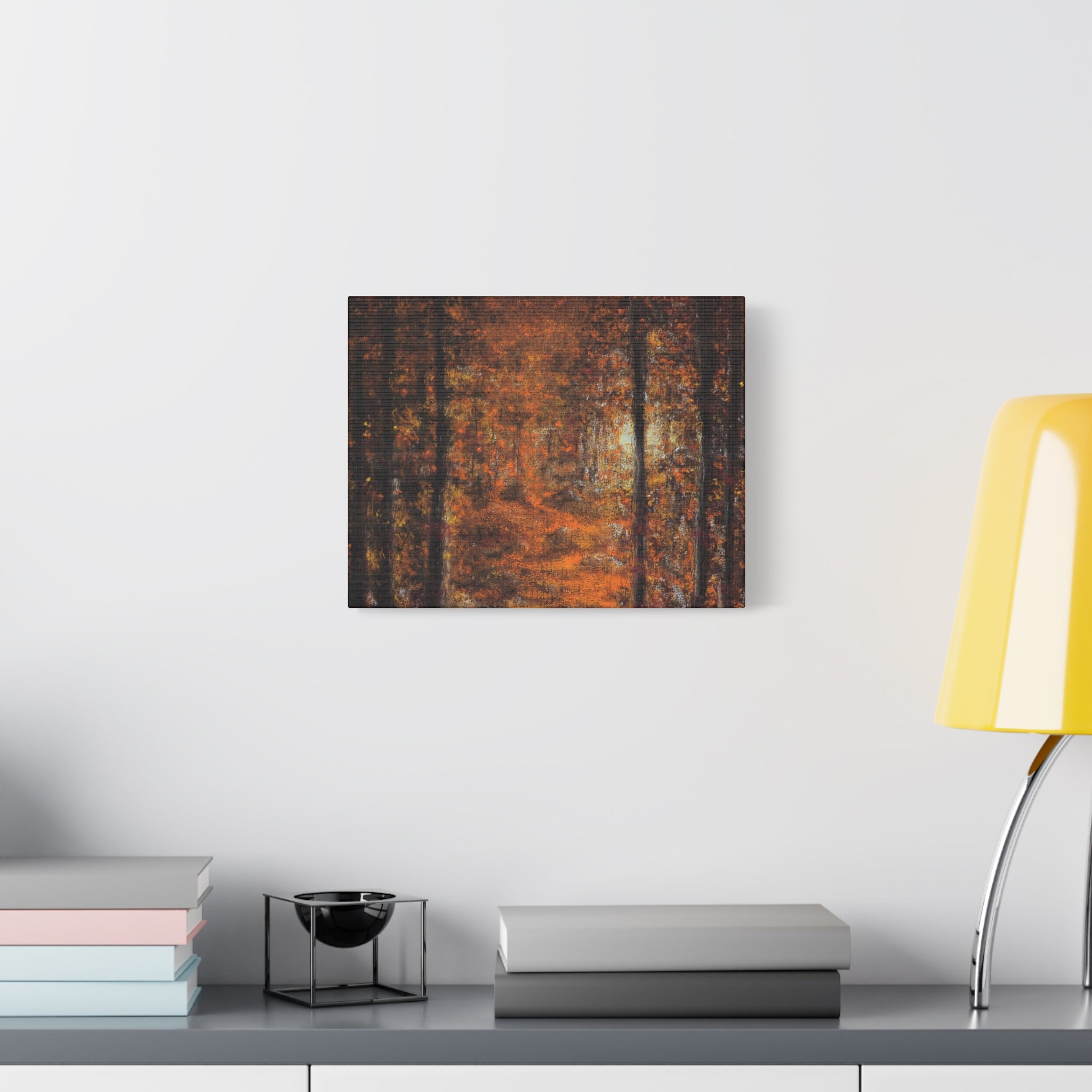 Autumn Forest Path Matte Canvas Wall Art