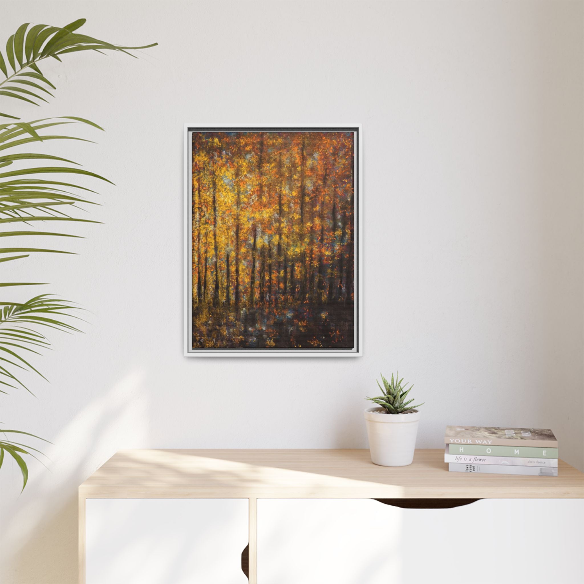 Autumn Forest Matte Canvas Print — Framed Fall Landscape Wall Art