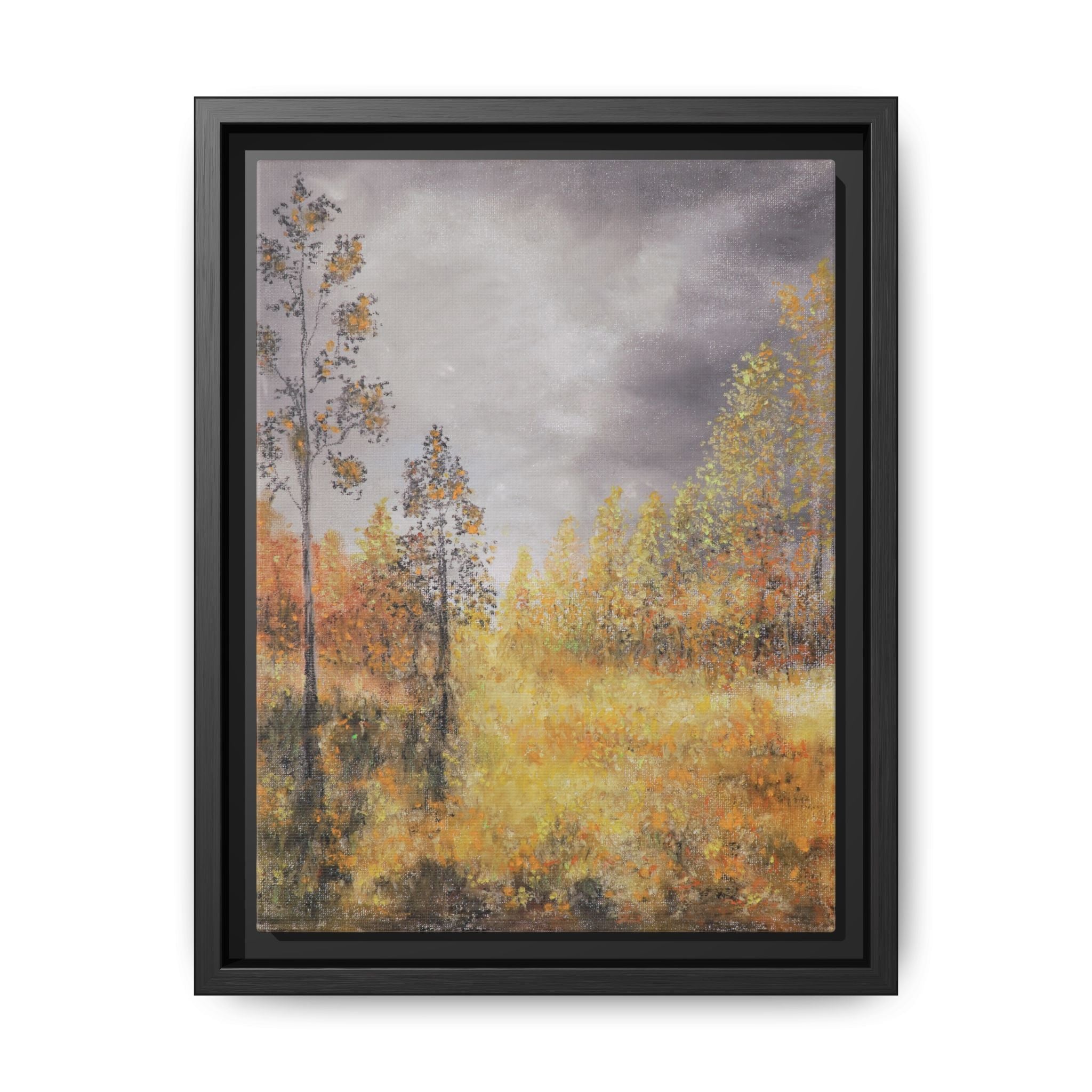 Autumn Meadow - Framed Autumn Landscape Canvas Print