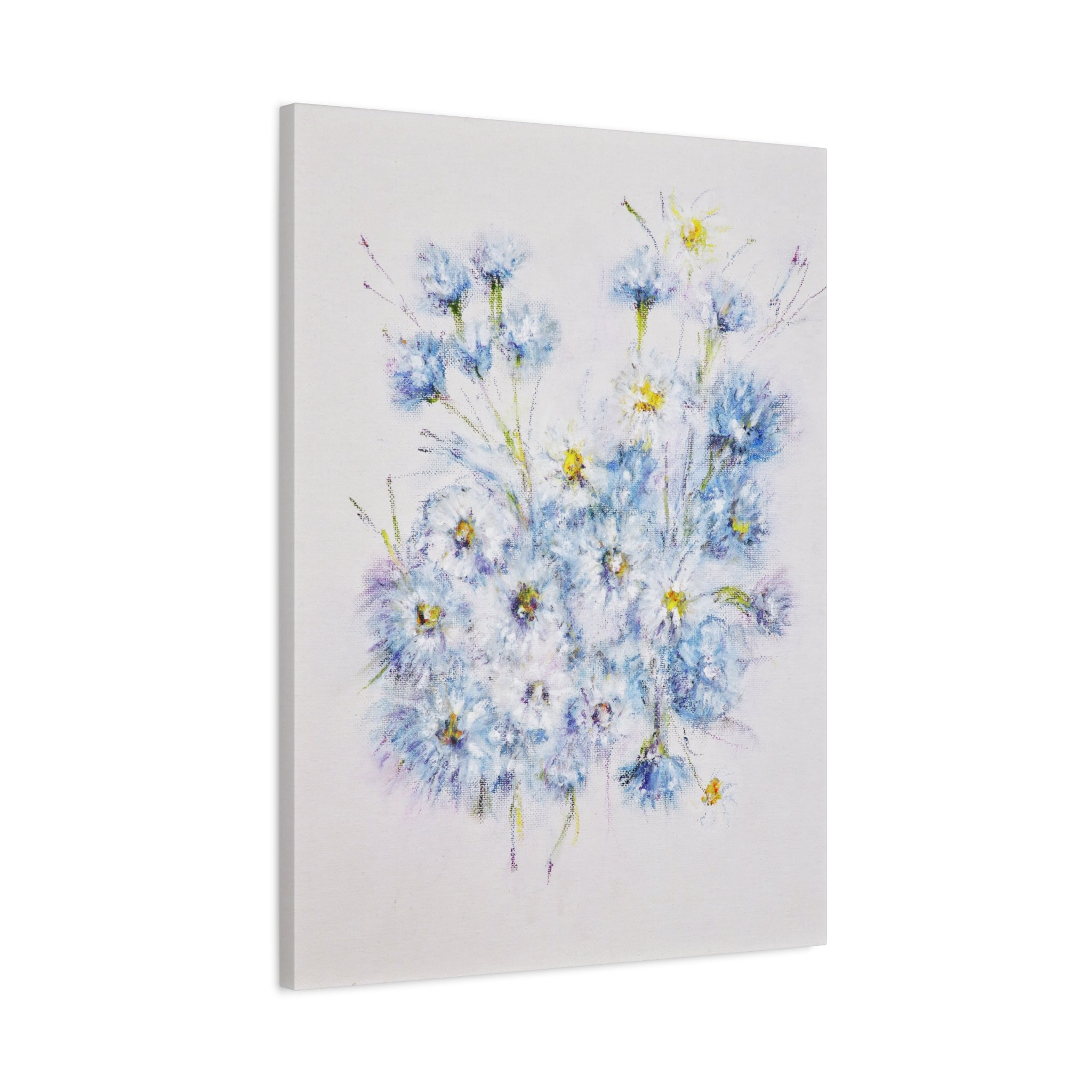 Blue Wildflower Bouquet Matte Canvas Wall Art — Stretched 1.25"
