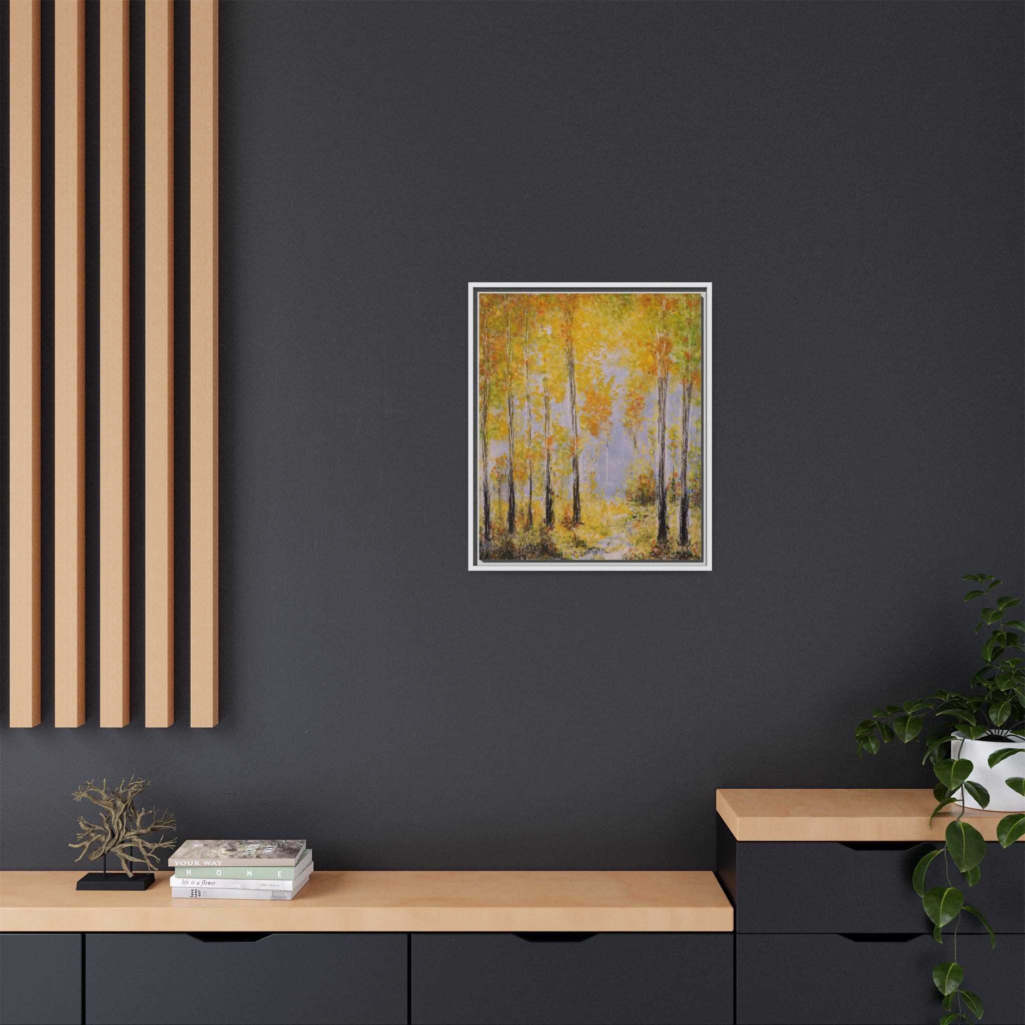 Autumn Birch Forest - Canvas Framed Wall Art