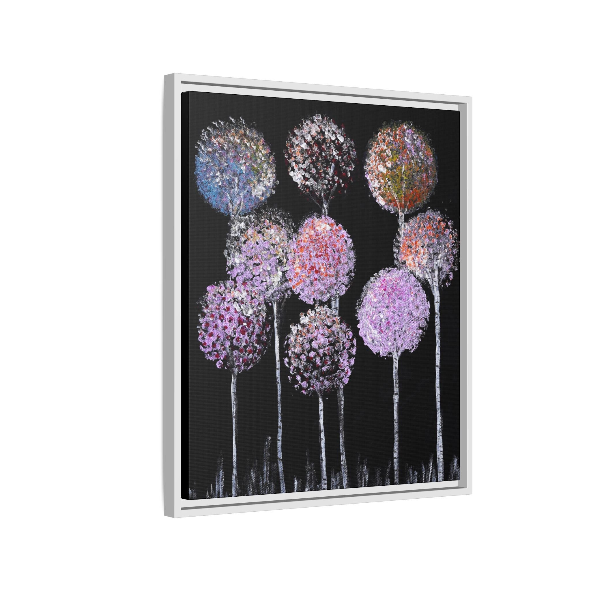 Framed Matte Canvas-Pastel Floral Art