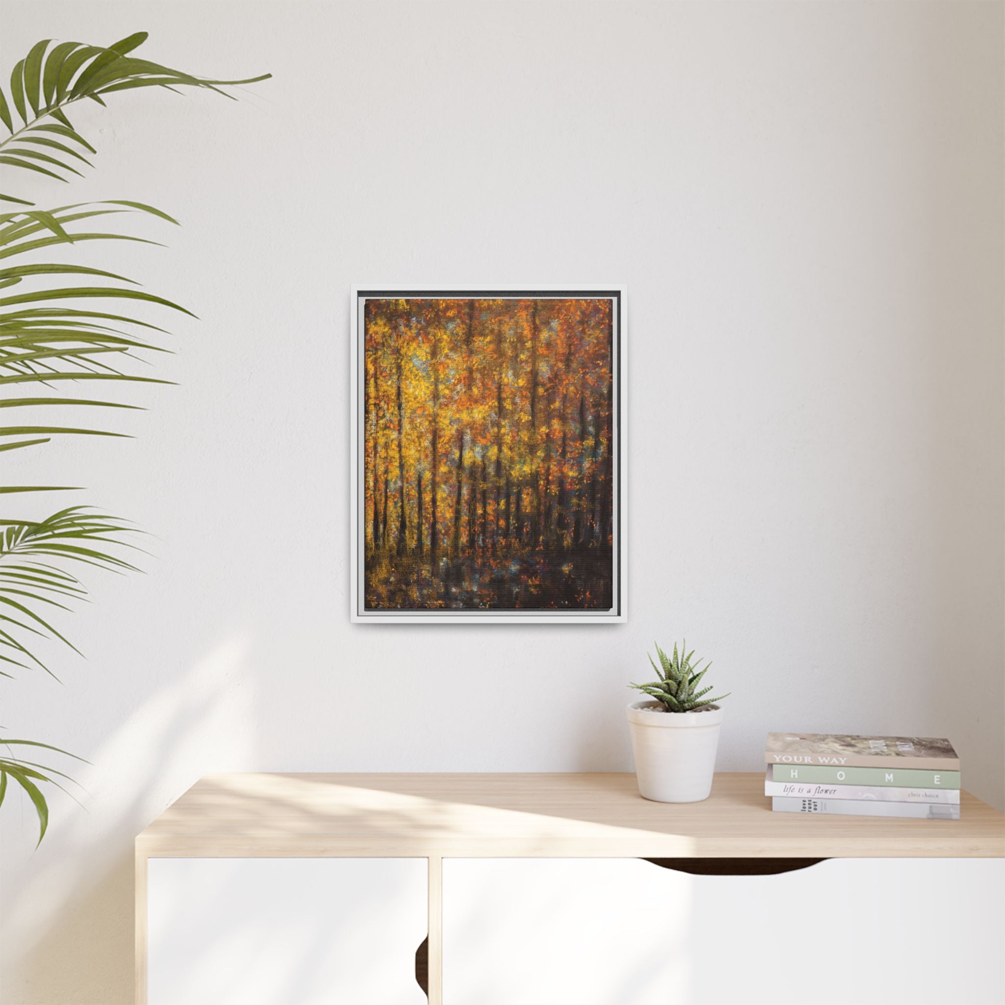 Autumn Forest Matte Canvas Print — Framed Fall Landscape Wall Art
