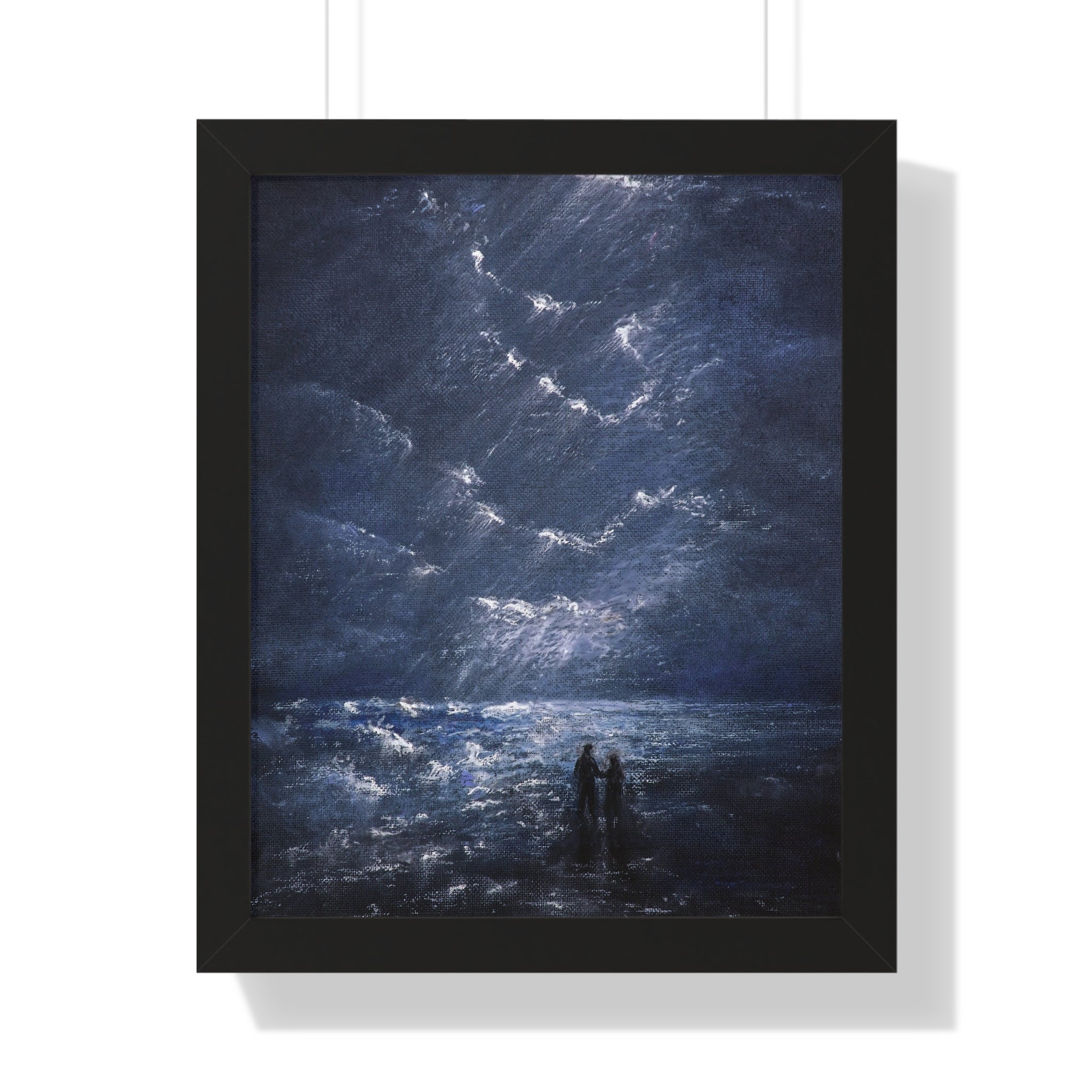 Framed Poster -Couple on Shore at Night