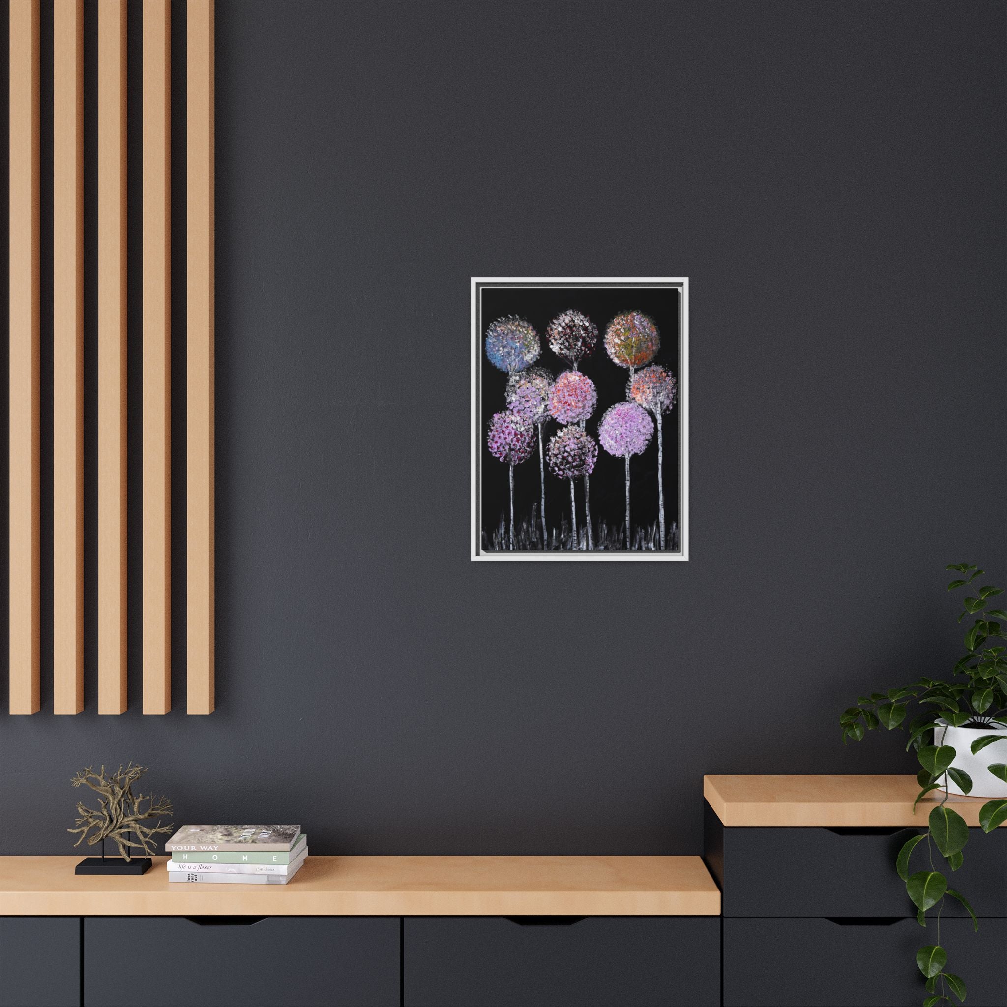 Framed Matte Canvas-Pastel Floral Art