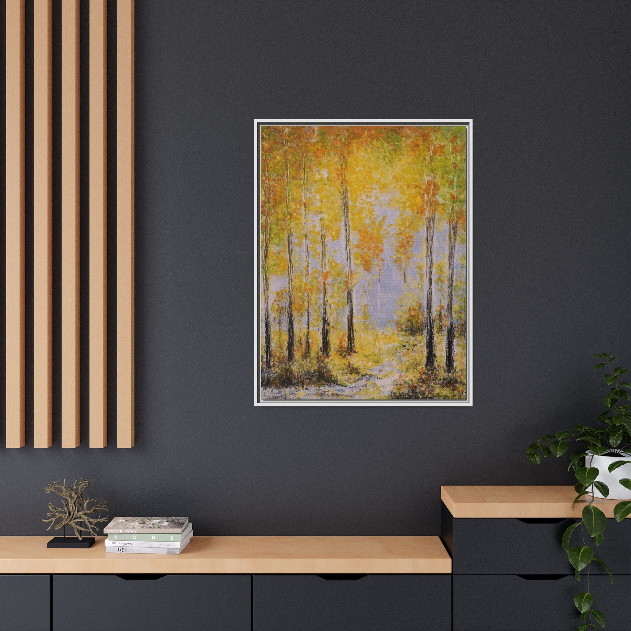 Autumn Birch Forest - Canvas Framed Wall Art