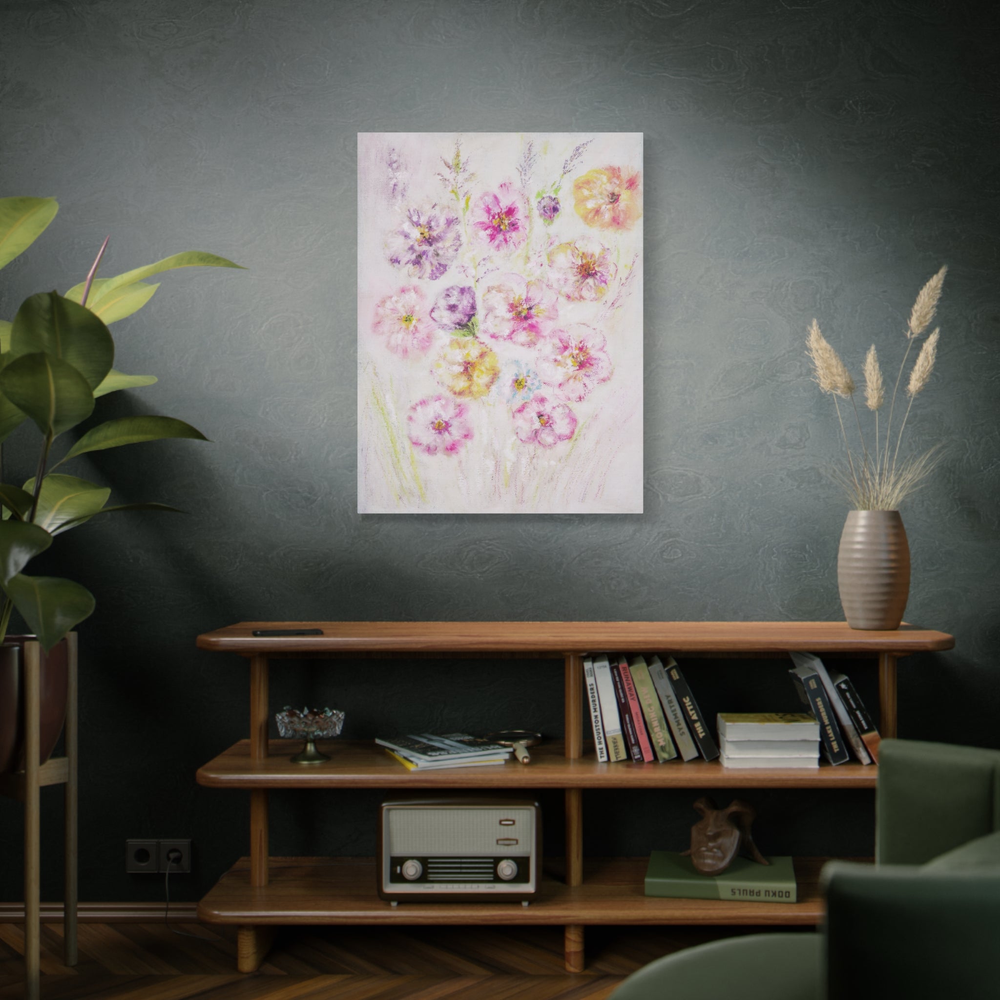 Floral Watercolor Bouquet Canvas Print — Matte Stretched Wall Art