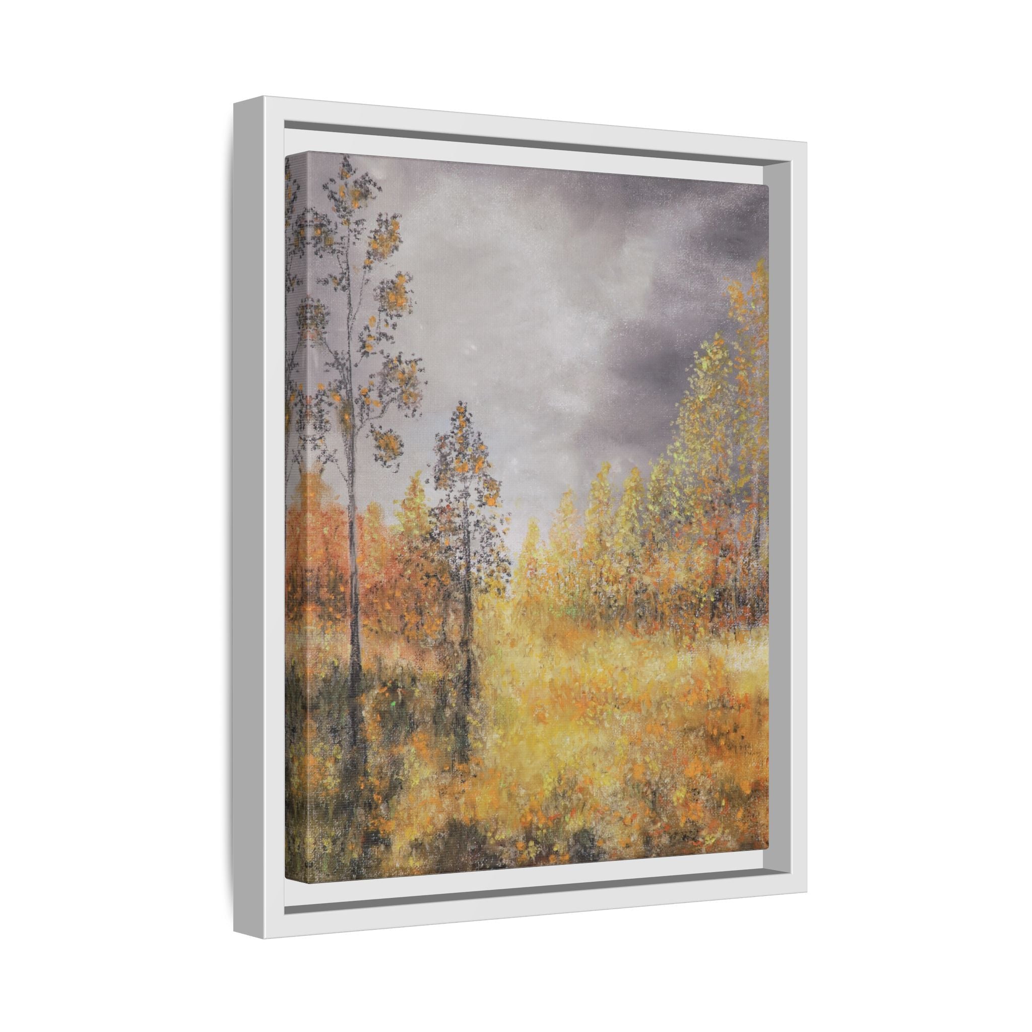 Autumn Meadow - Framed Autumn Landscape Canvas Print