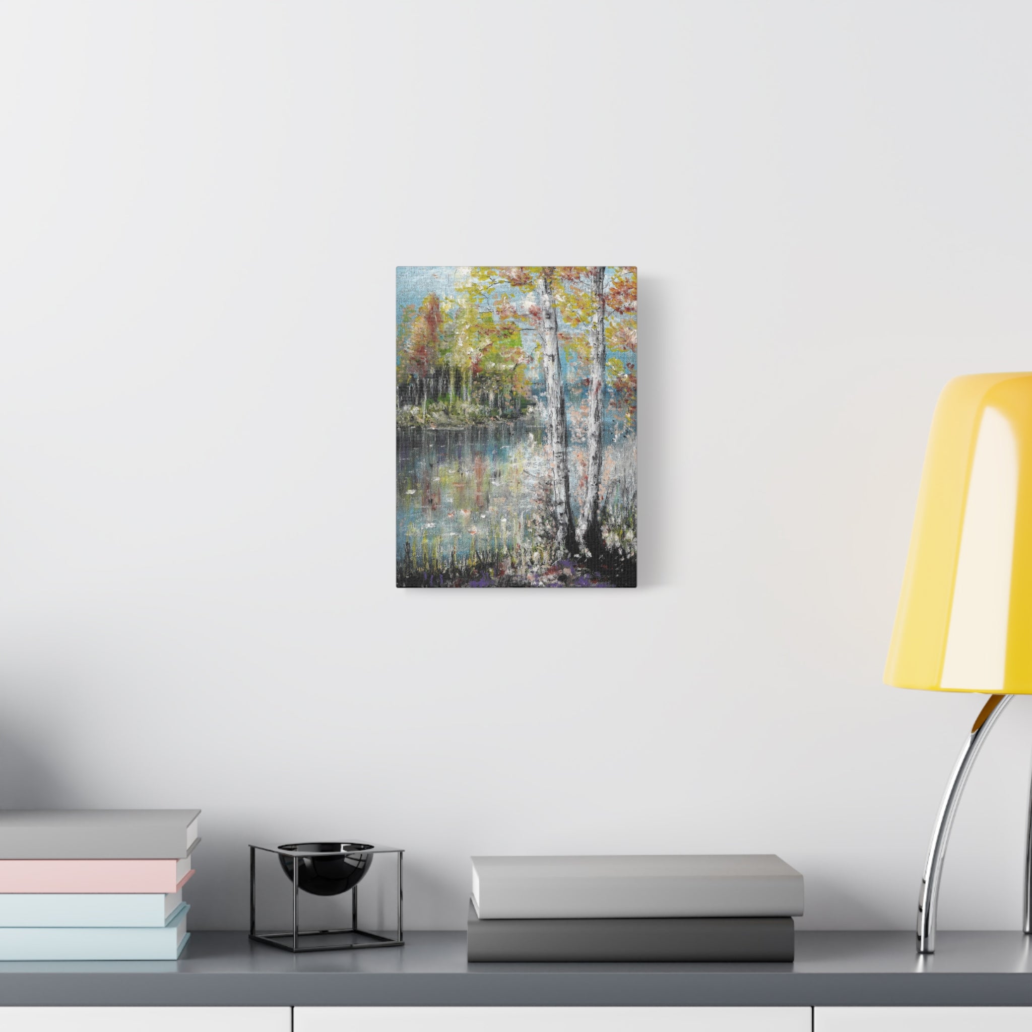 Trees by the Lake – Matte Stretched Canvas Wall Art