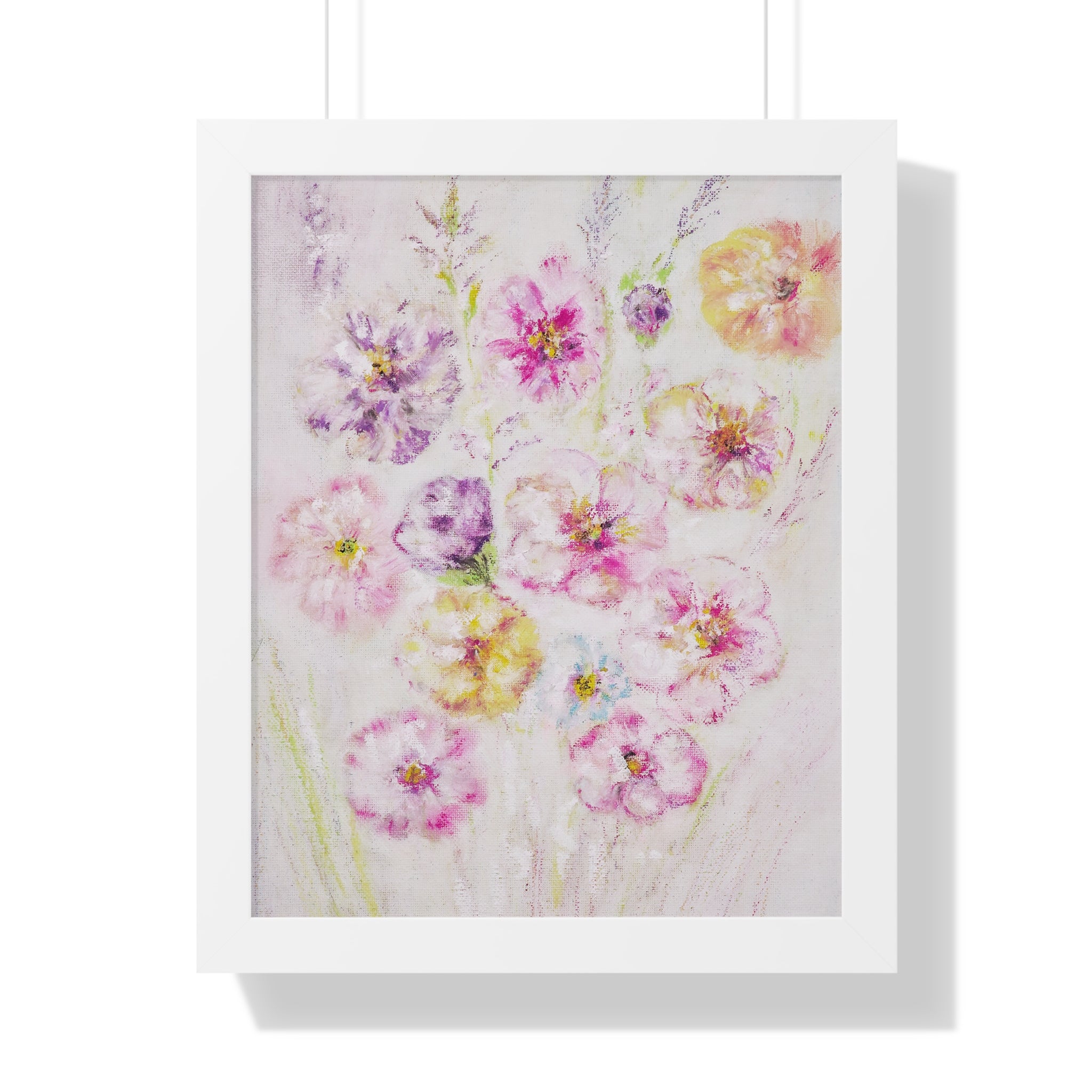 Framed Floral Poster — Soft Pink & Lavender Botanical Wall Art