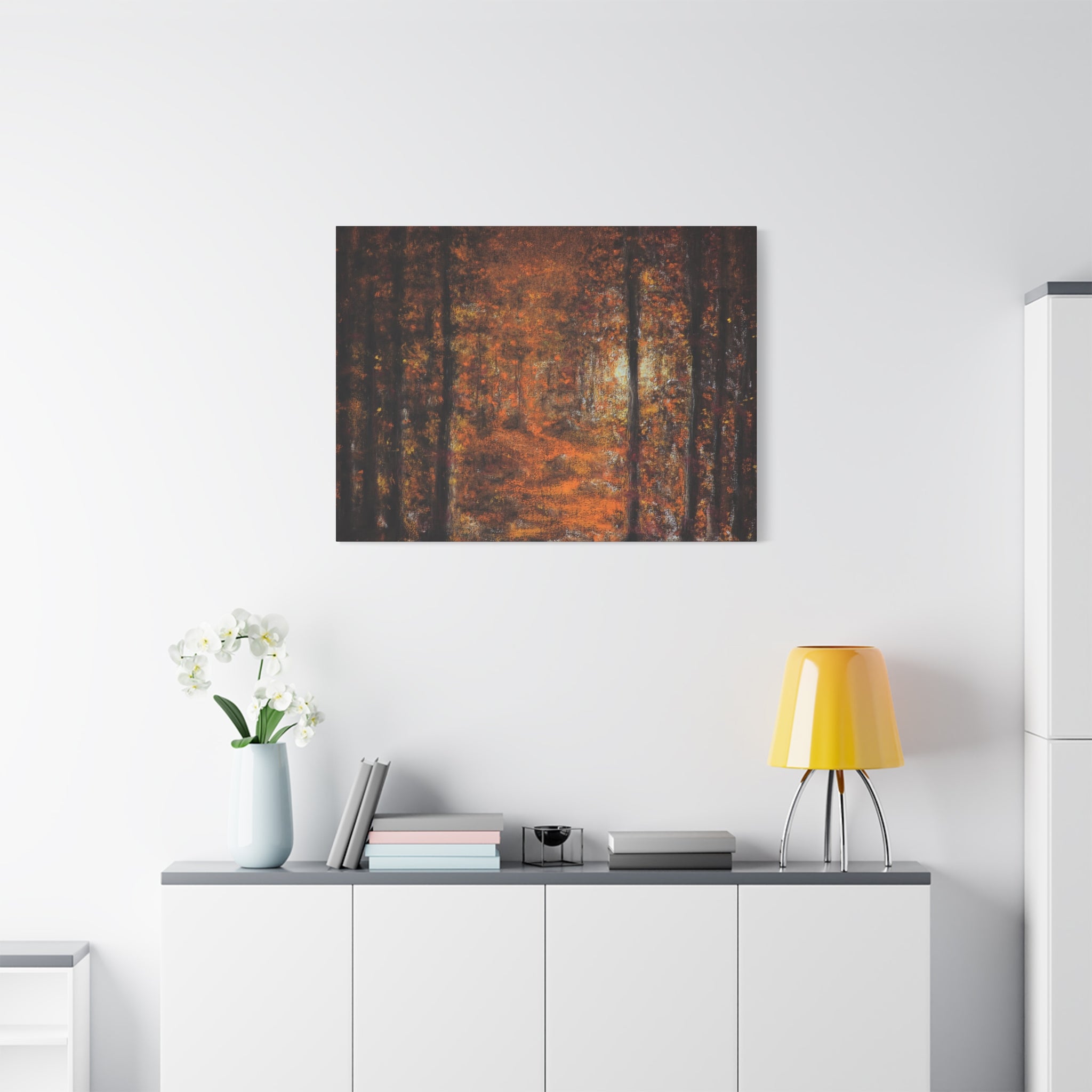 Autumn Forest Path Matte Canvas Wall Art