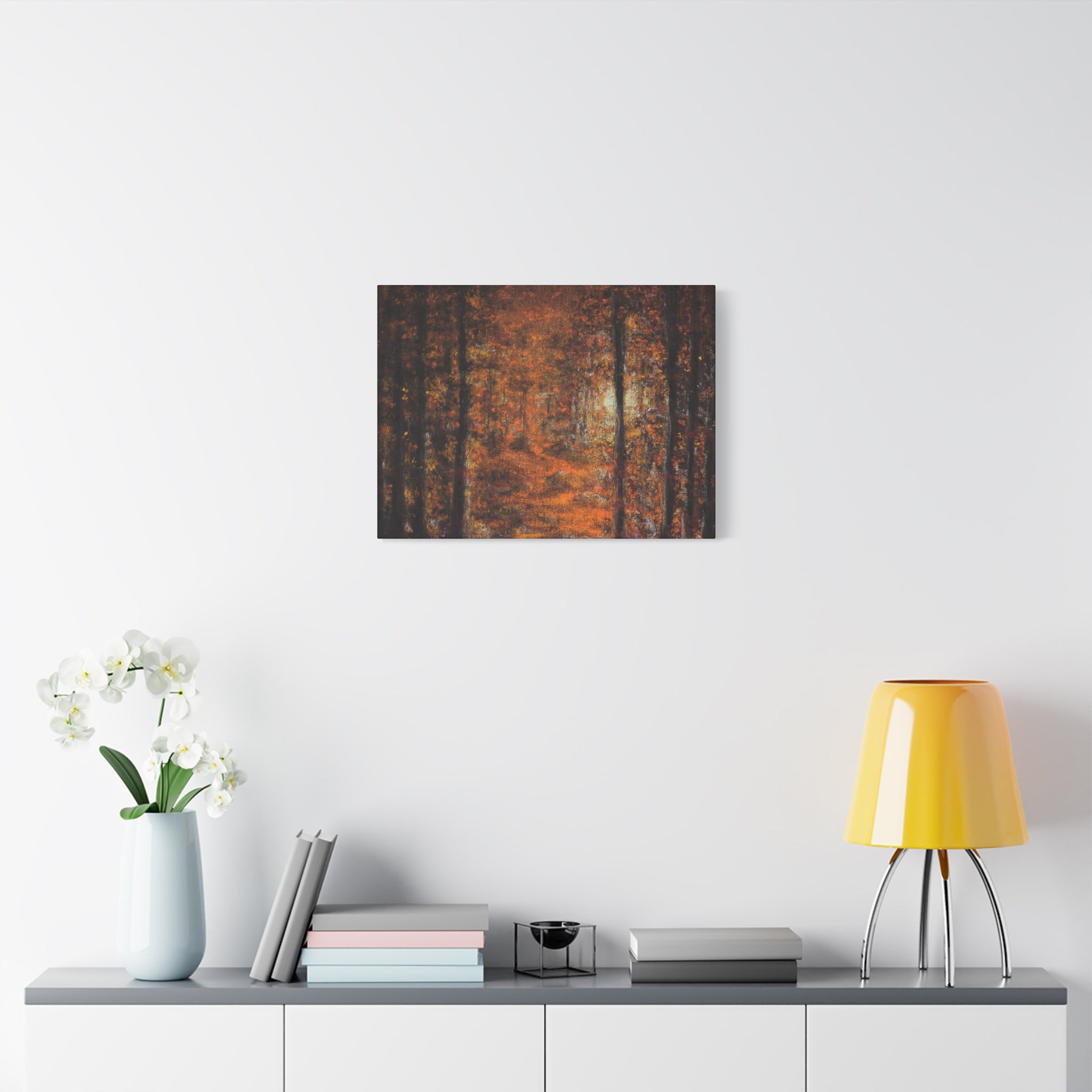 Autumn Forest Path Matte Canvas Wall Art