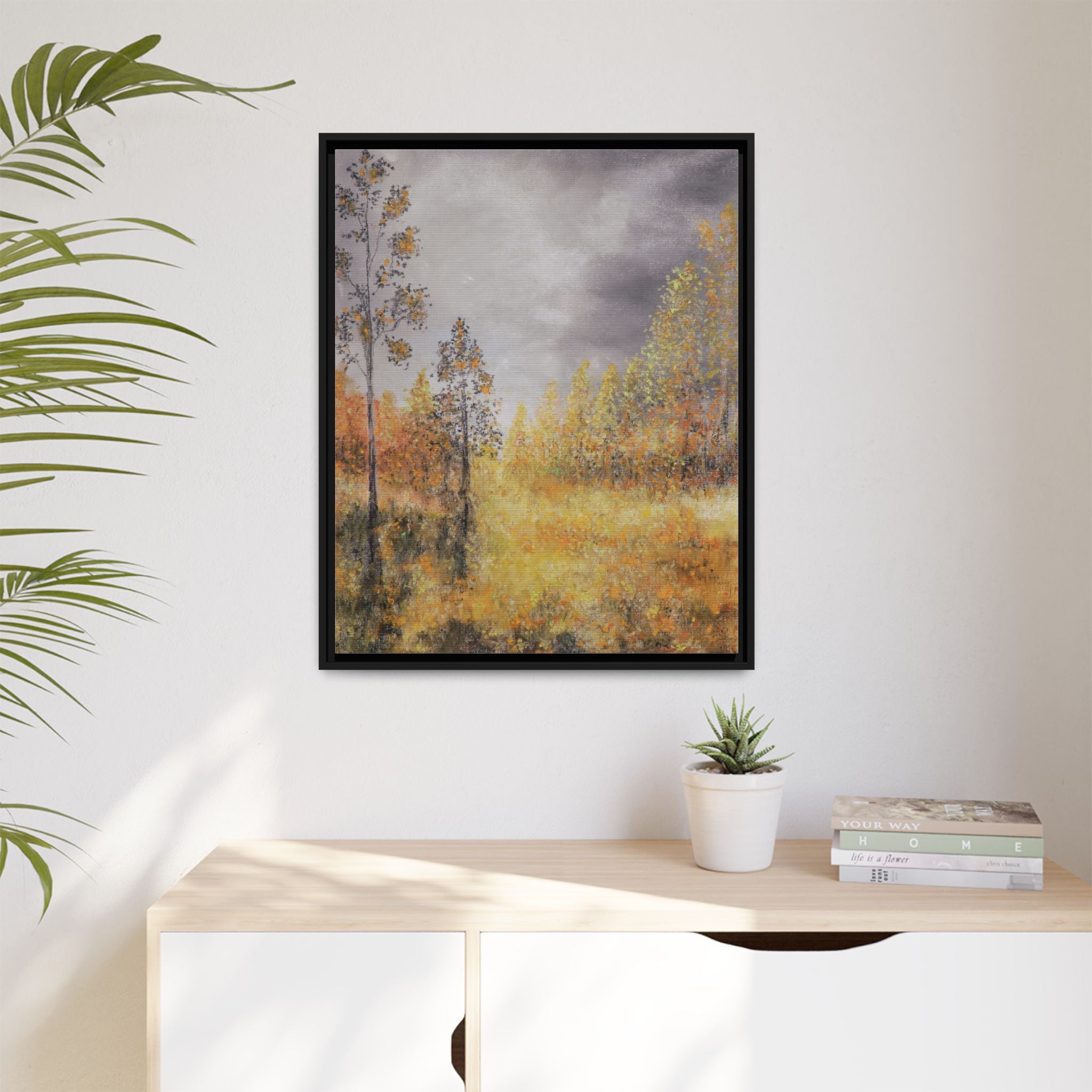 Autumn Meadow - Framed Autumn Landscape Canvas Print