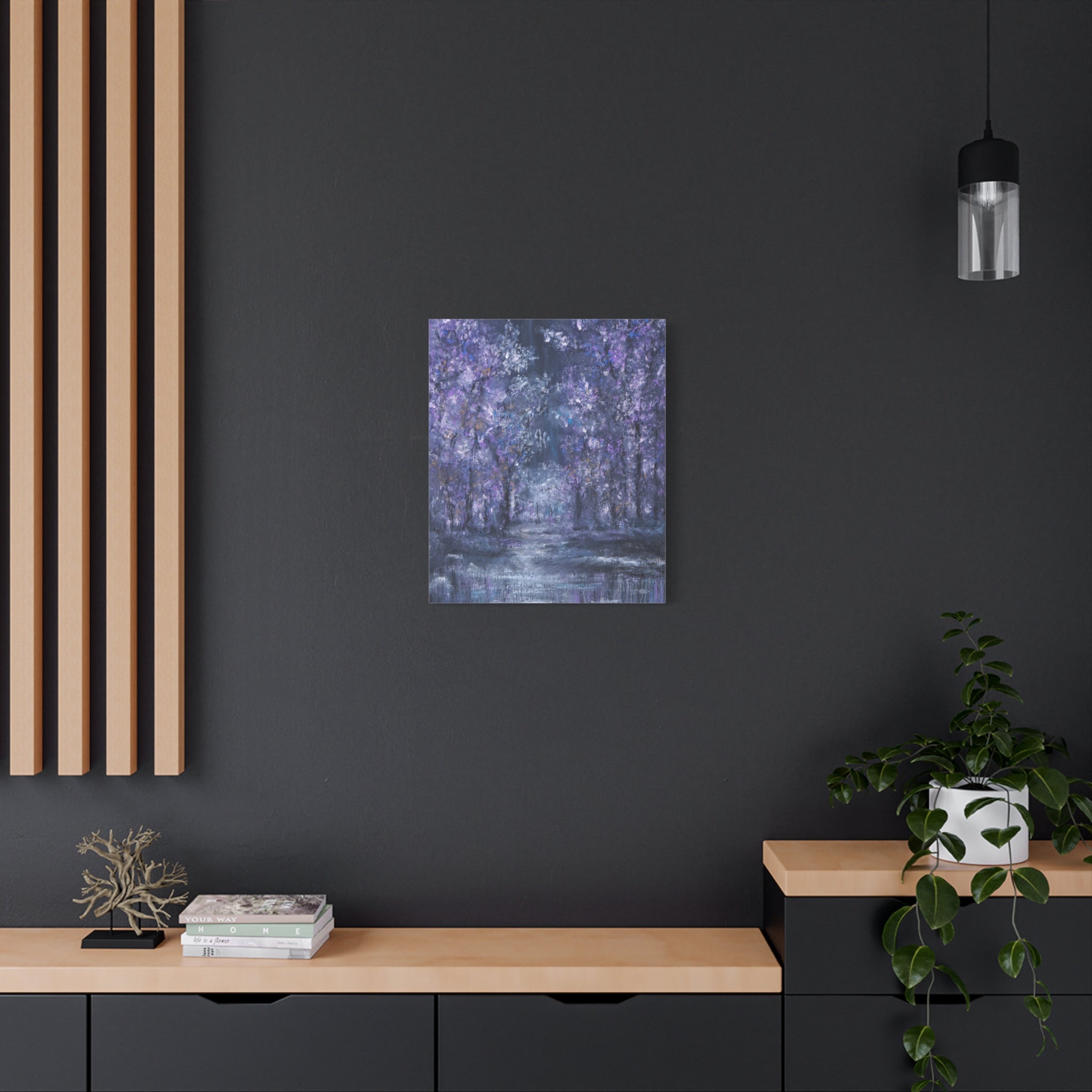 Purple Twilight Forest Matte Canvas Wall Art — Stretched 1.25"