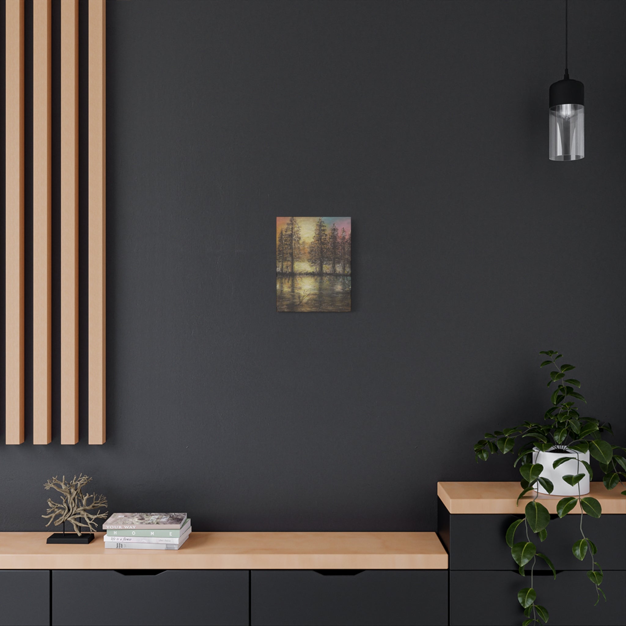 Sunset Forest Reflection Canvas Print