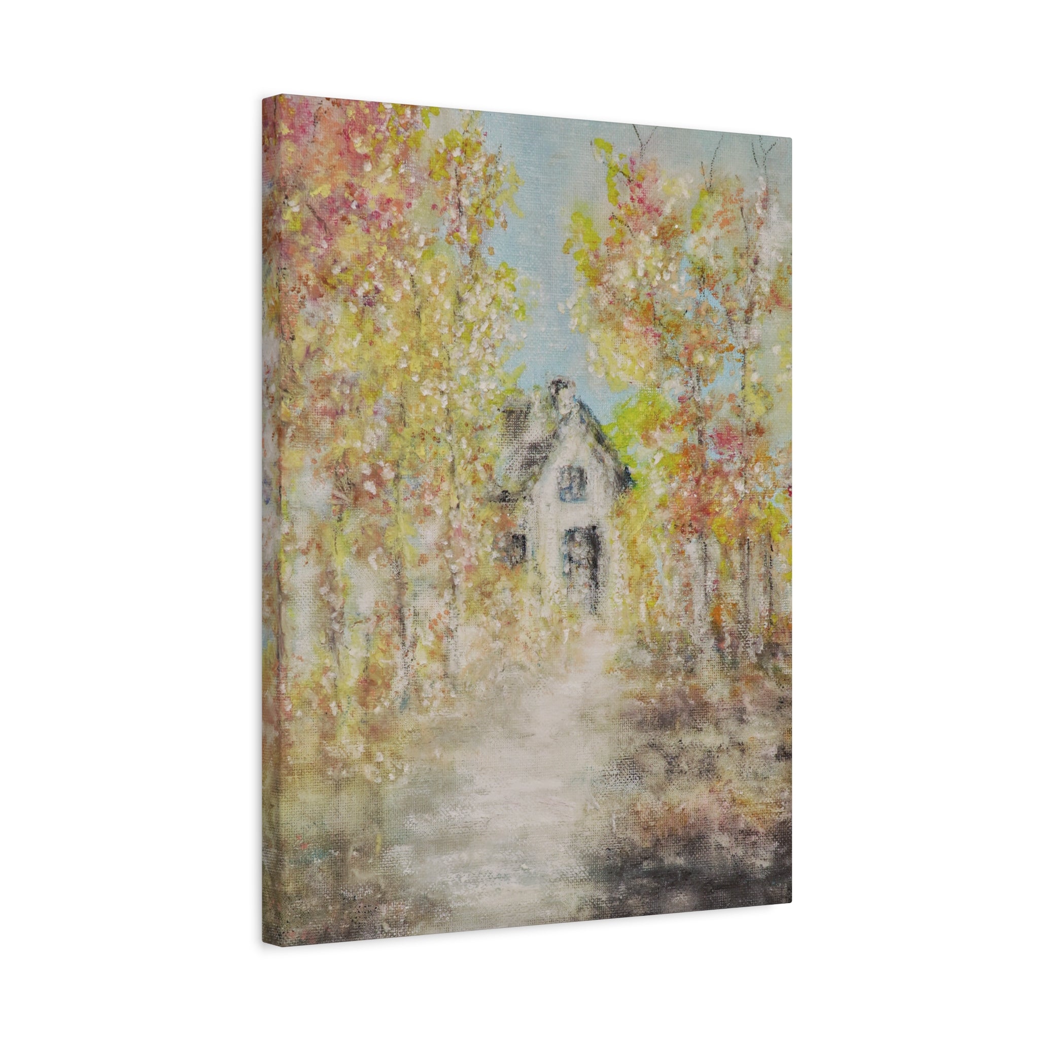 Autumn Cottage Canvas Print — Stretched Matte Wall Art
