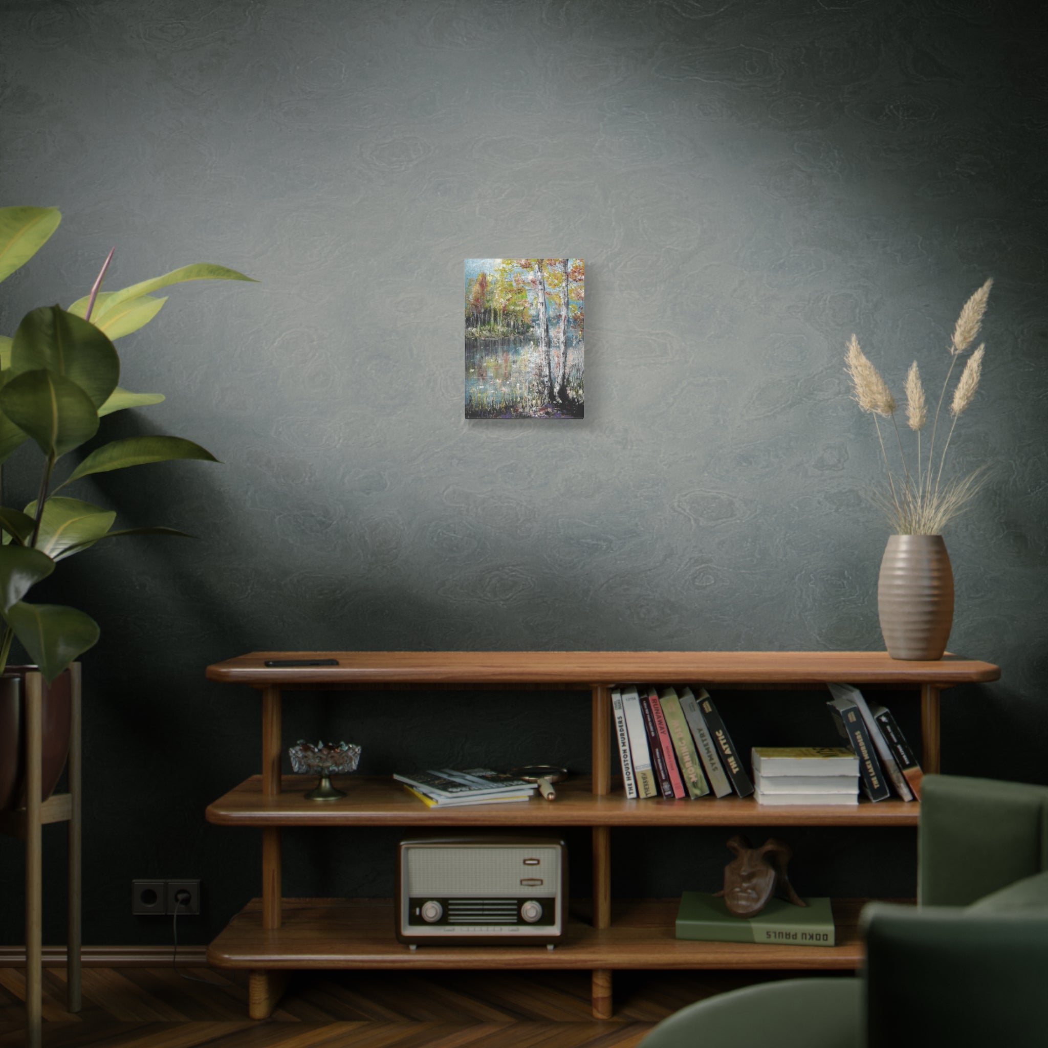 Trees by the Lake – Matte Stretched Canvas Wall Art