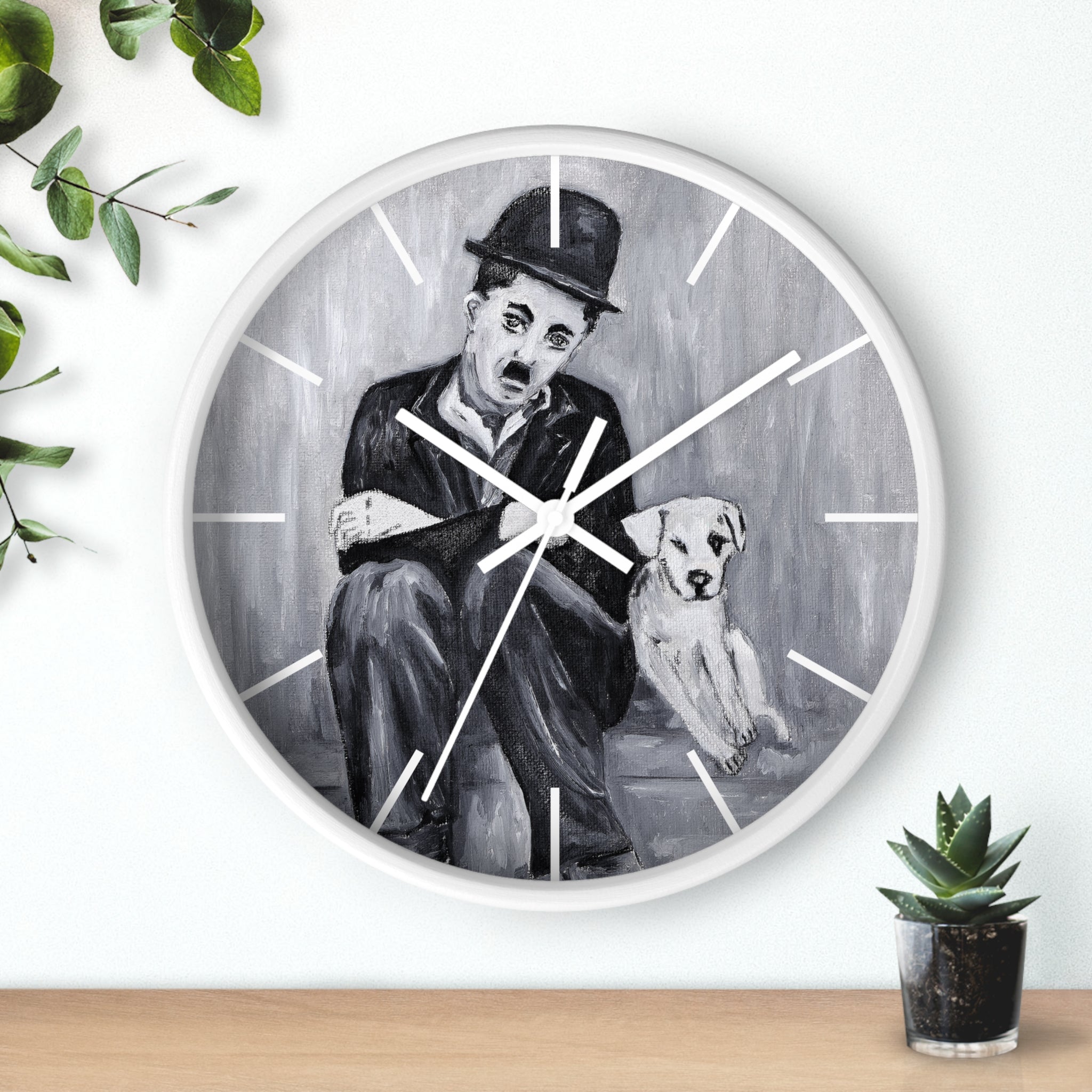 Charlie Chaplin Art Wall Clock — Vintage Silent Film Poster Style