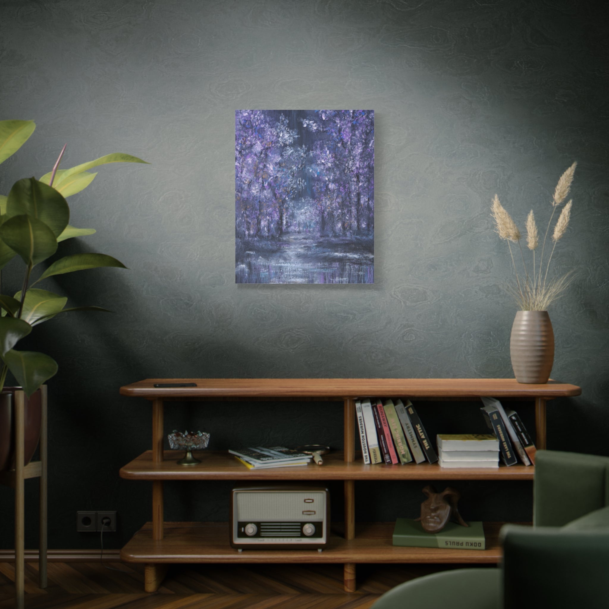 Purple Twilight Forest Matte Canvas Wall Art — Stretched 1.25"