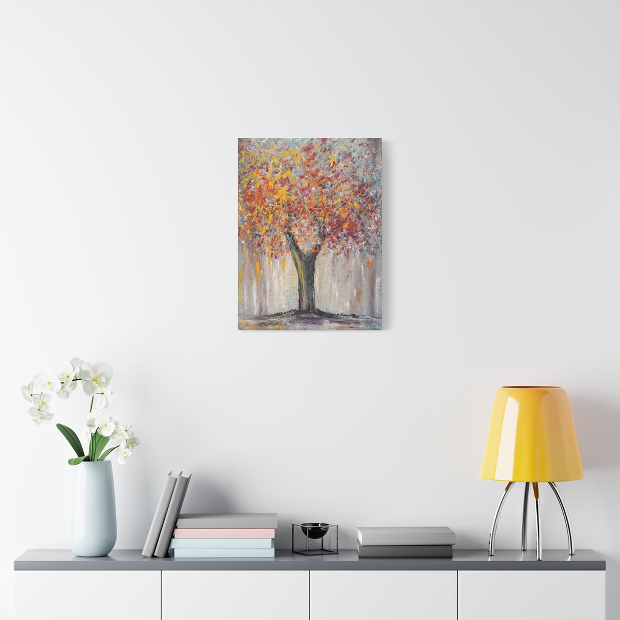 Autumn Abstract Tree Art Print Canvas