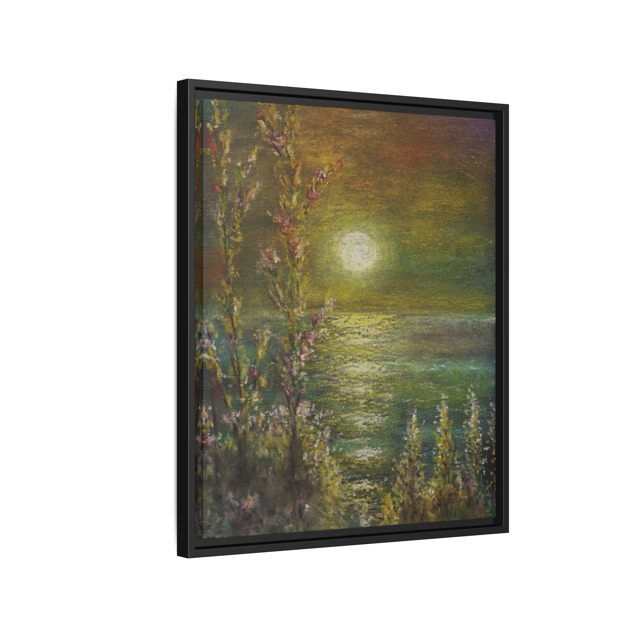 Framed Matte Canvas Print — Tranquil Moonlit Seascape