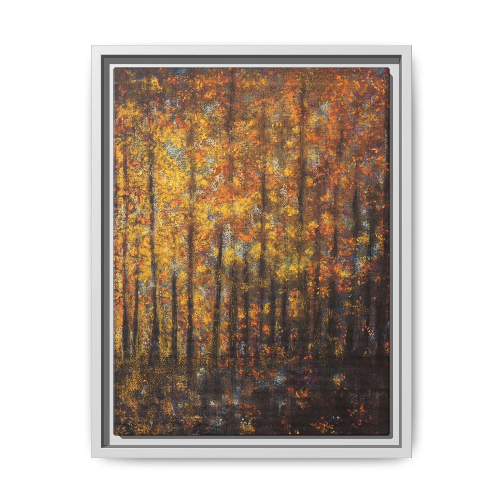 Autumn Forest Matte Canvas Print — Framed Fall Landscape Wall Art