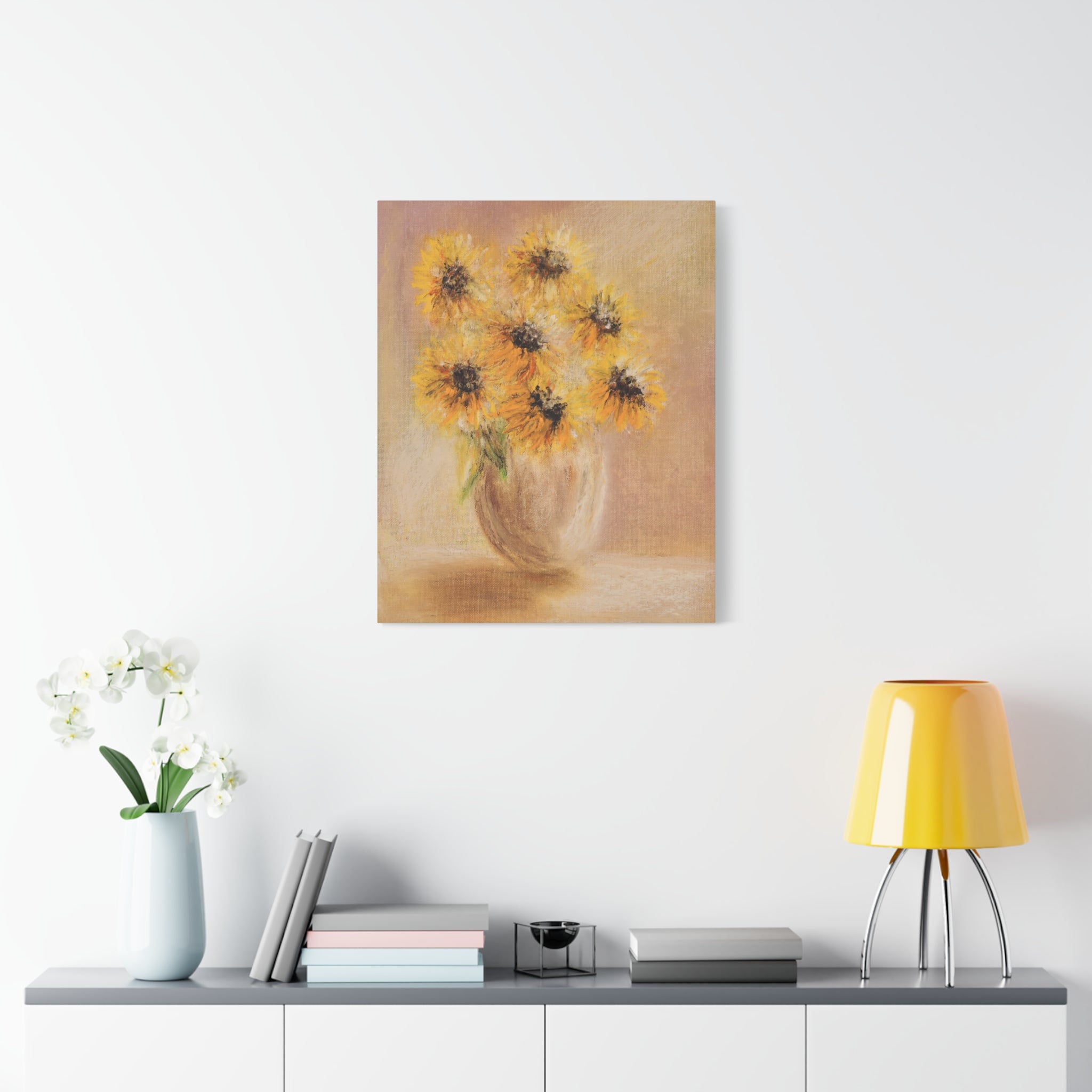 Sunflower Vase Canvas — Matte Stretched Wall Art