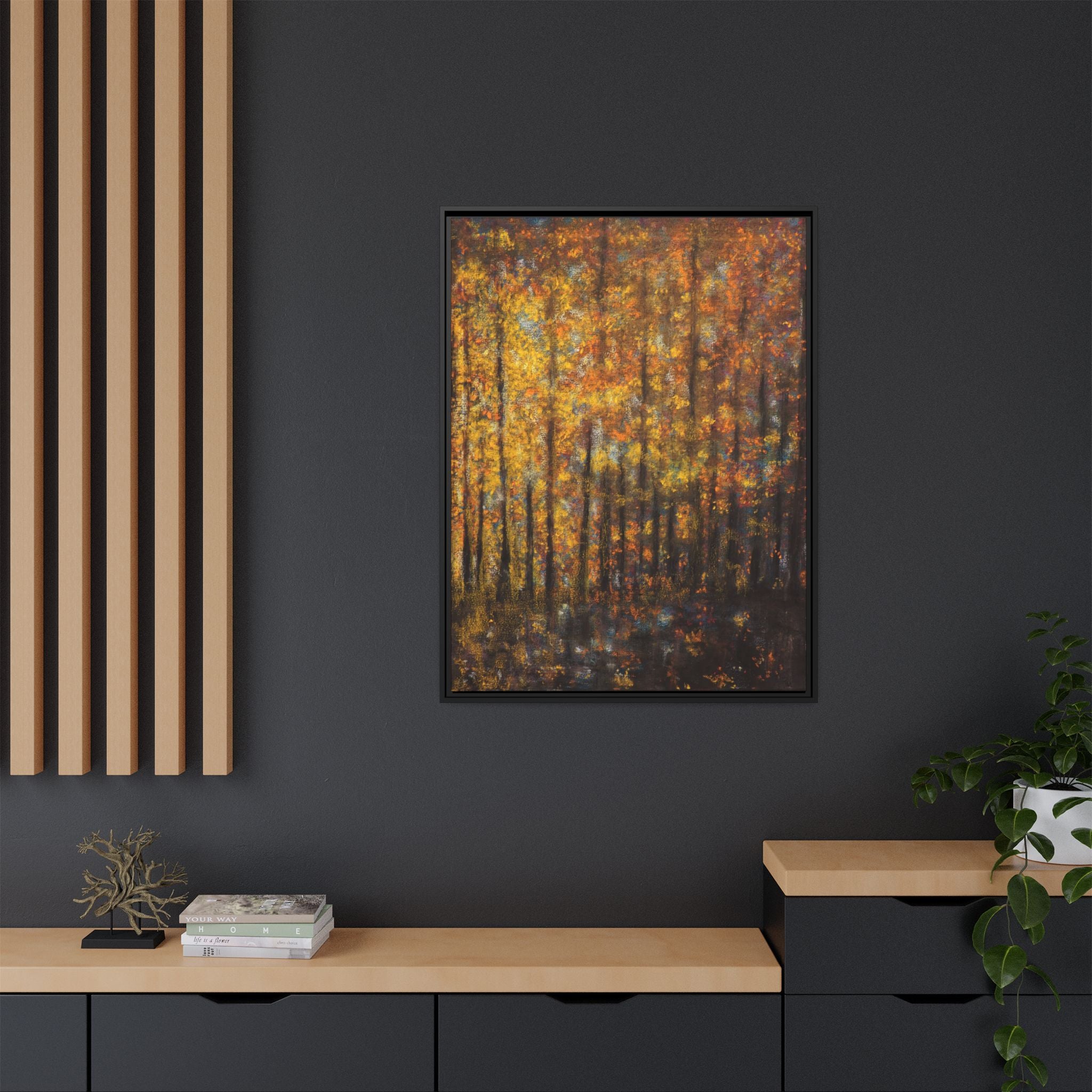 Autumn Forest Matte Canvas Print — Framed Fall Landscape Wall Art