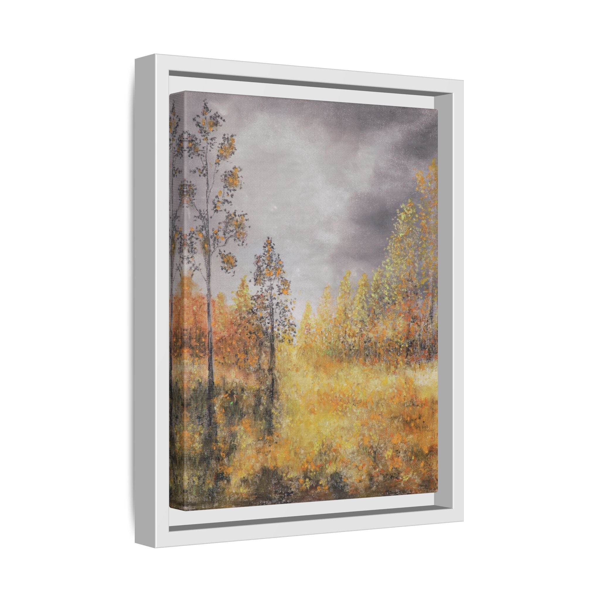 Autumn Meadow - Framed Autumn Landscape Canvas Print