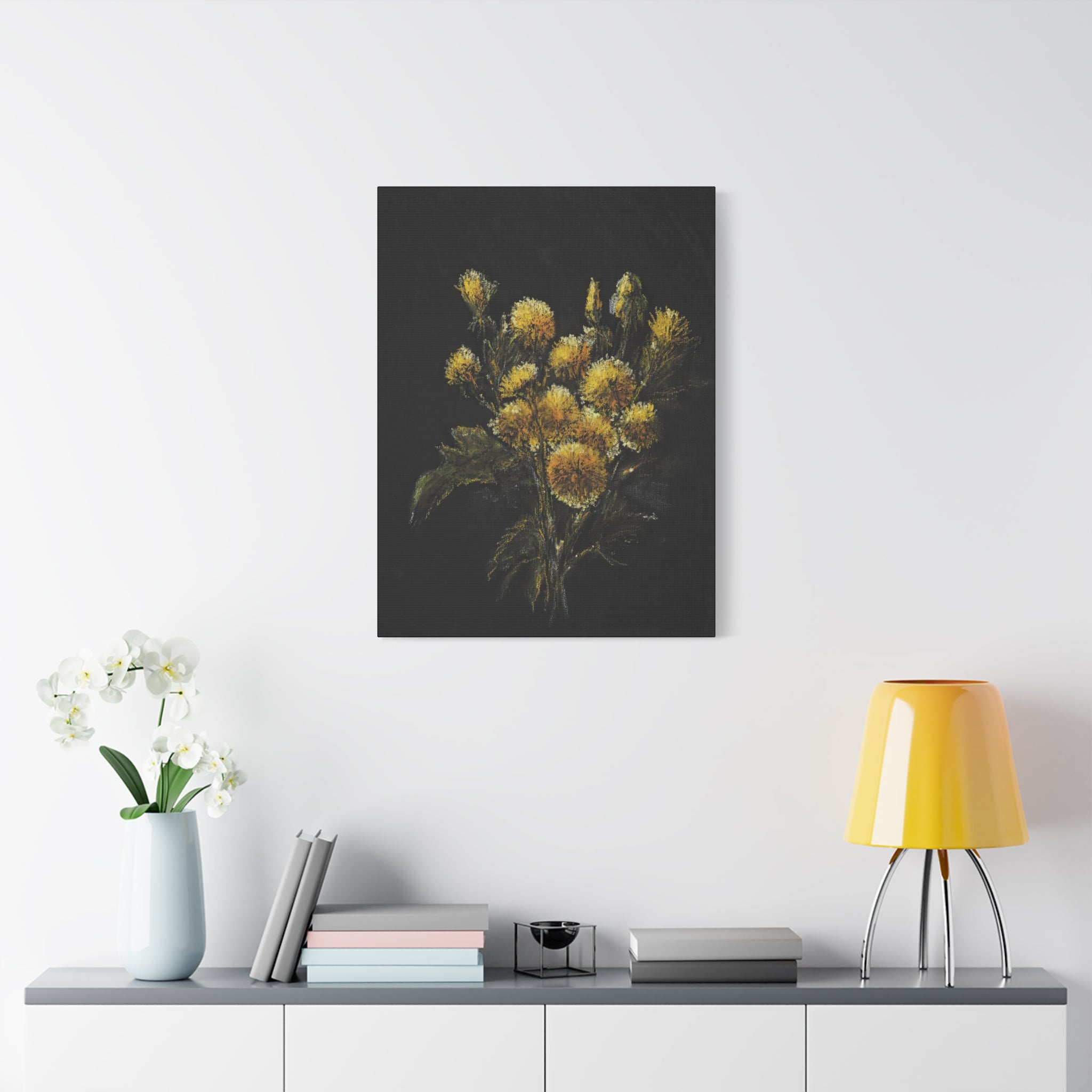Floral Yellow Bouquet Matte Canvas Wall Art