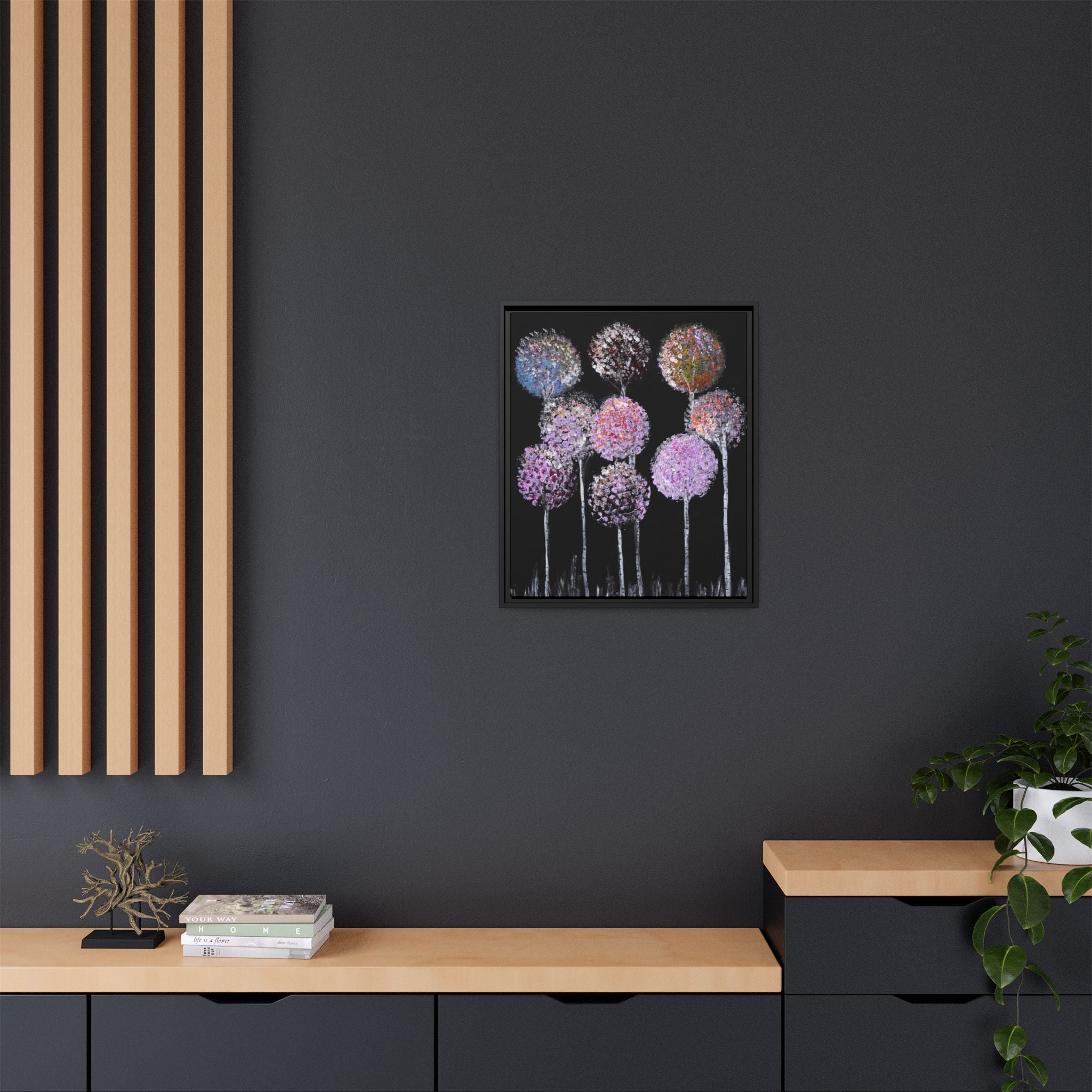Framed Matte Canvas-Pastel Floral Art