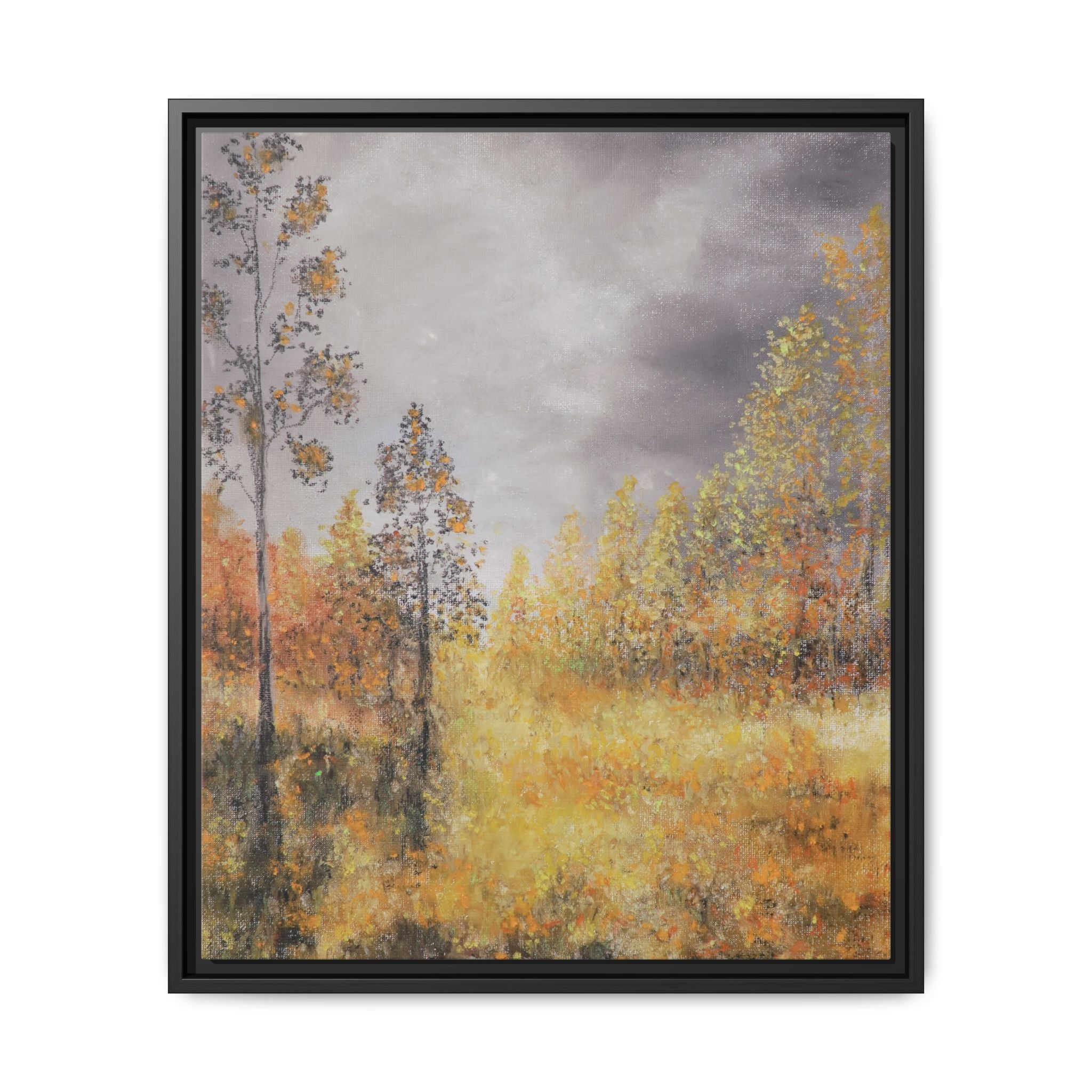 Autumn Meadow - Framed Autumn Landscape Canvas Print