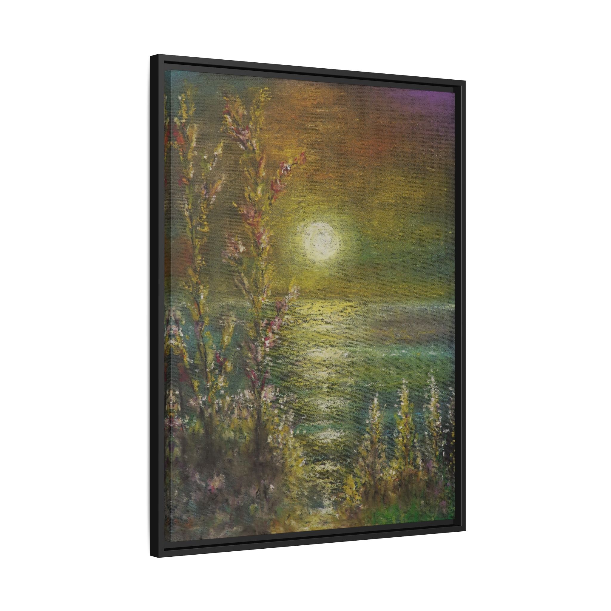 Framed Matte Canvas Print — Tranquil Moonlit Seascape