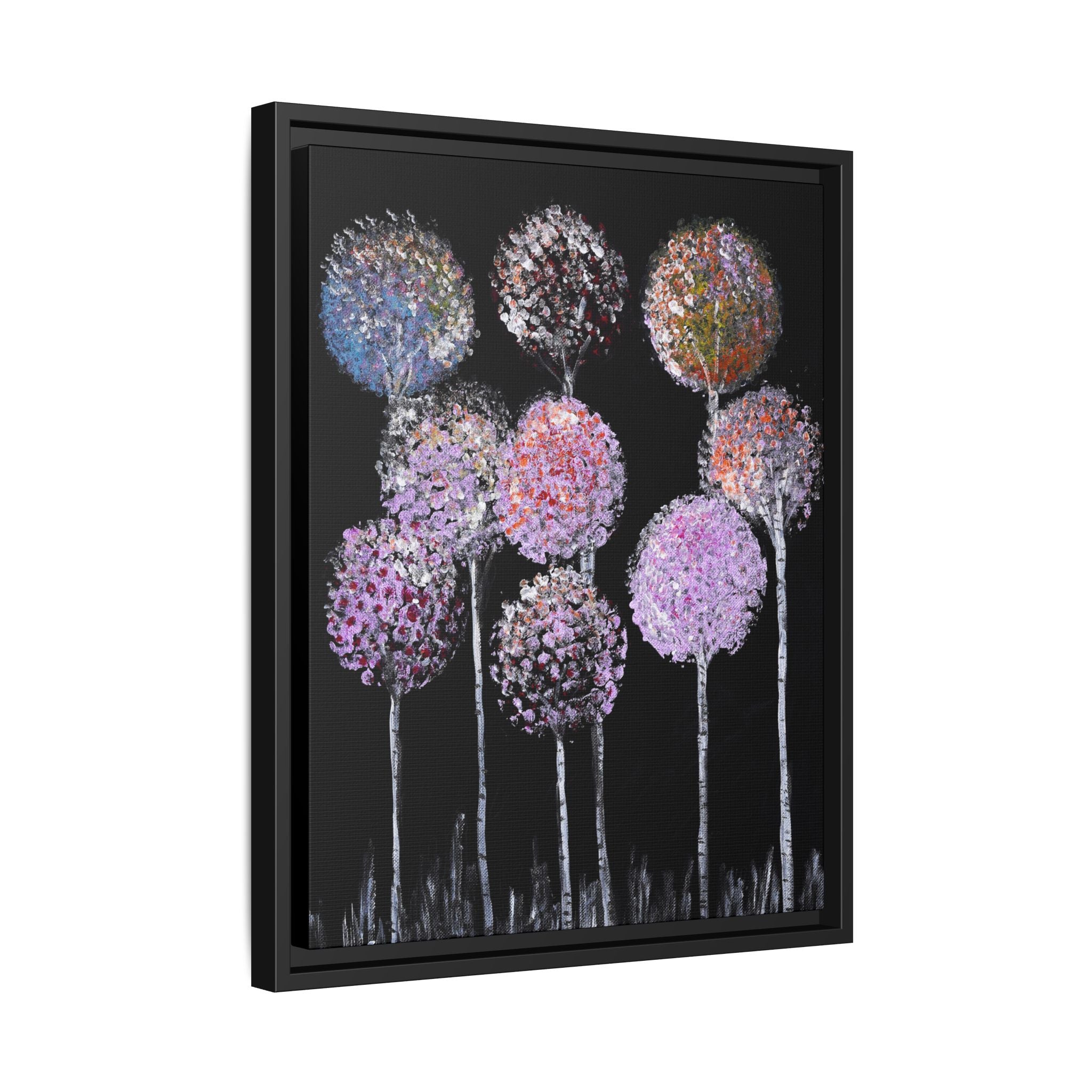 Framed Matte Canvas-Pastel Floral Art