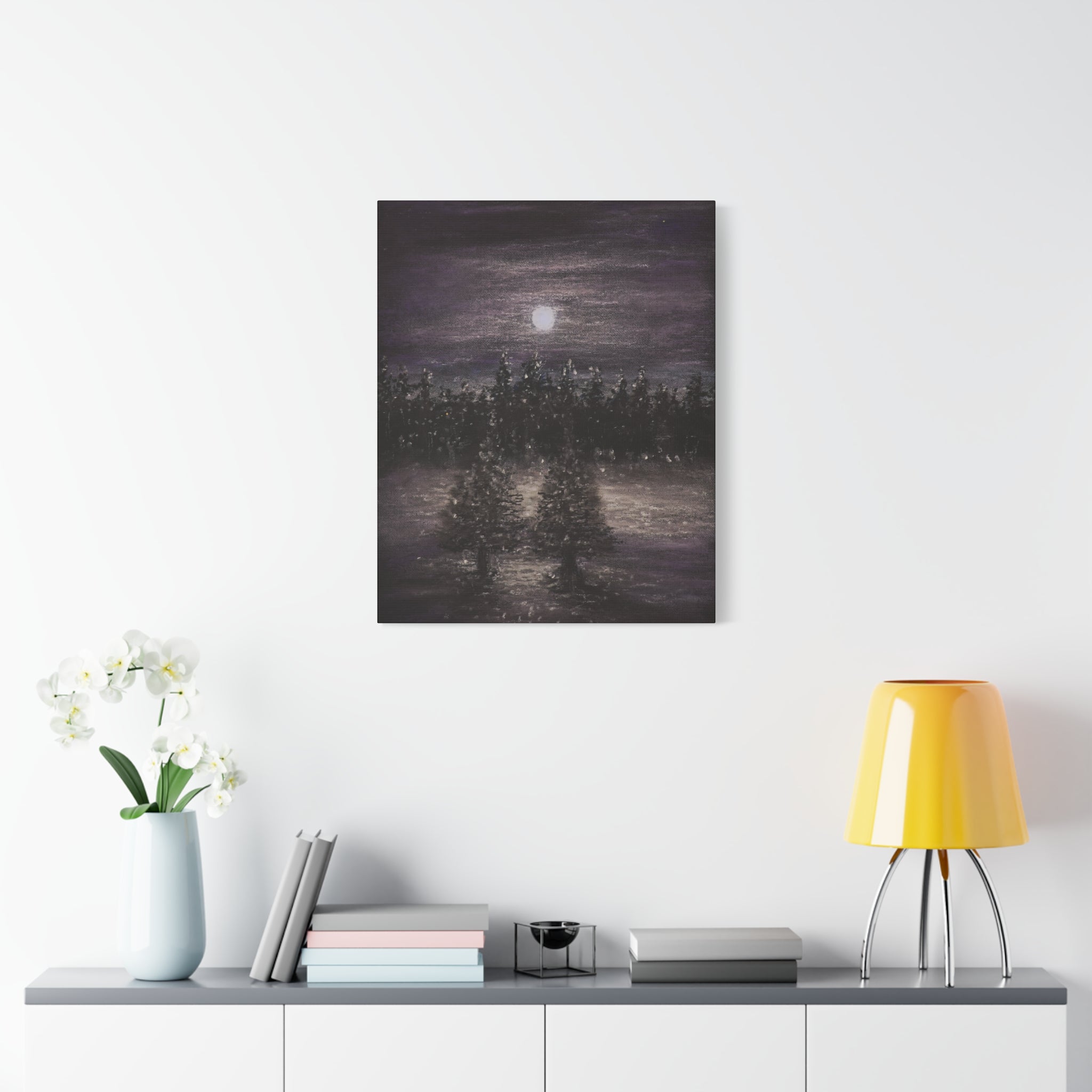 Moonlit Forest Canvas Print — Matte Stretched Wall Art