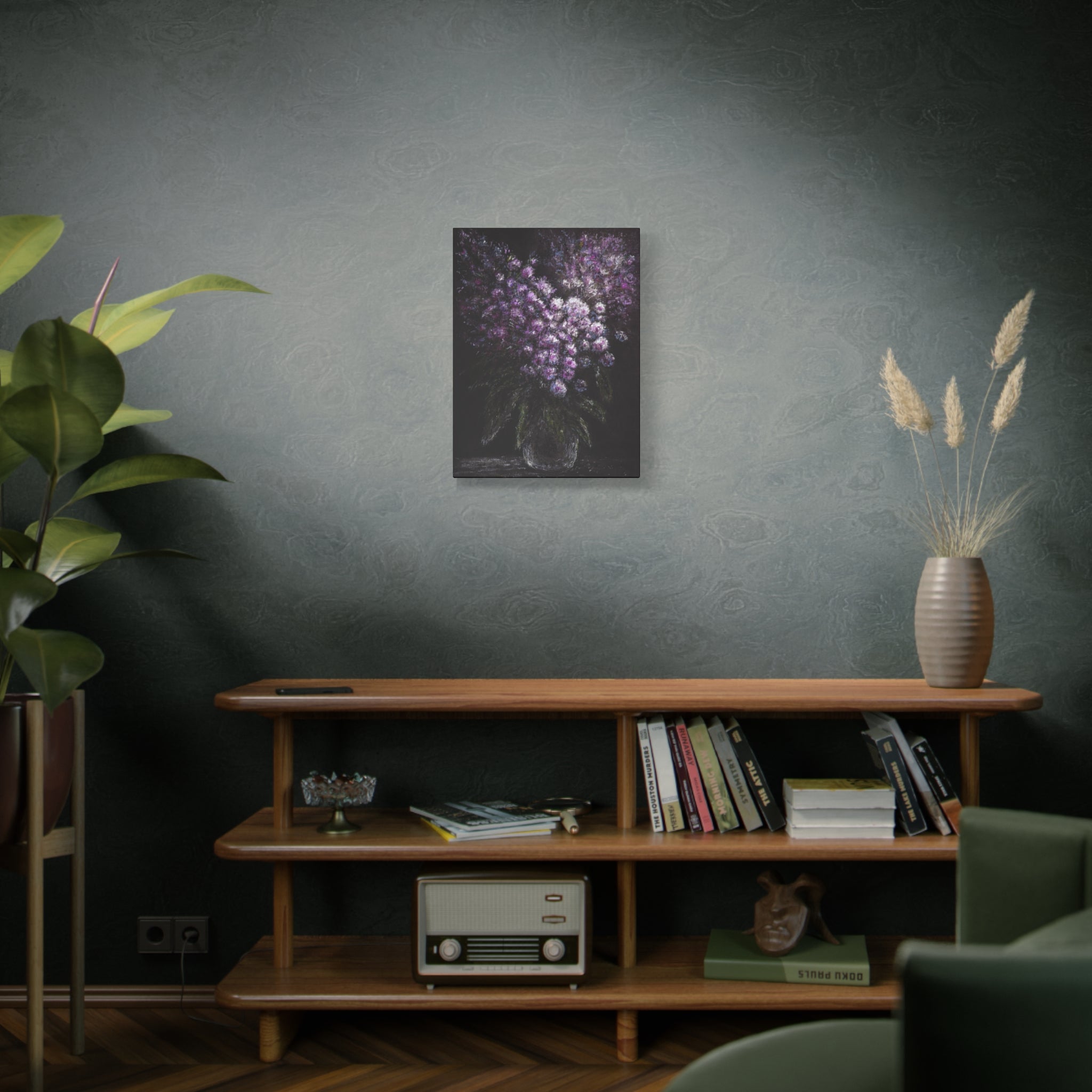 Purple Floral Bouquet Canvas Art - Matte Stretched Wall Decor