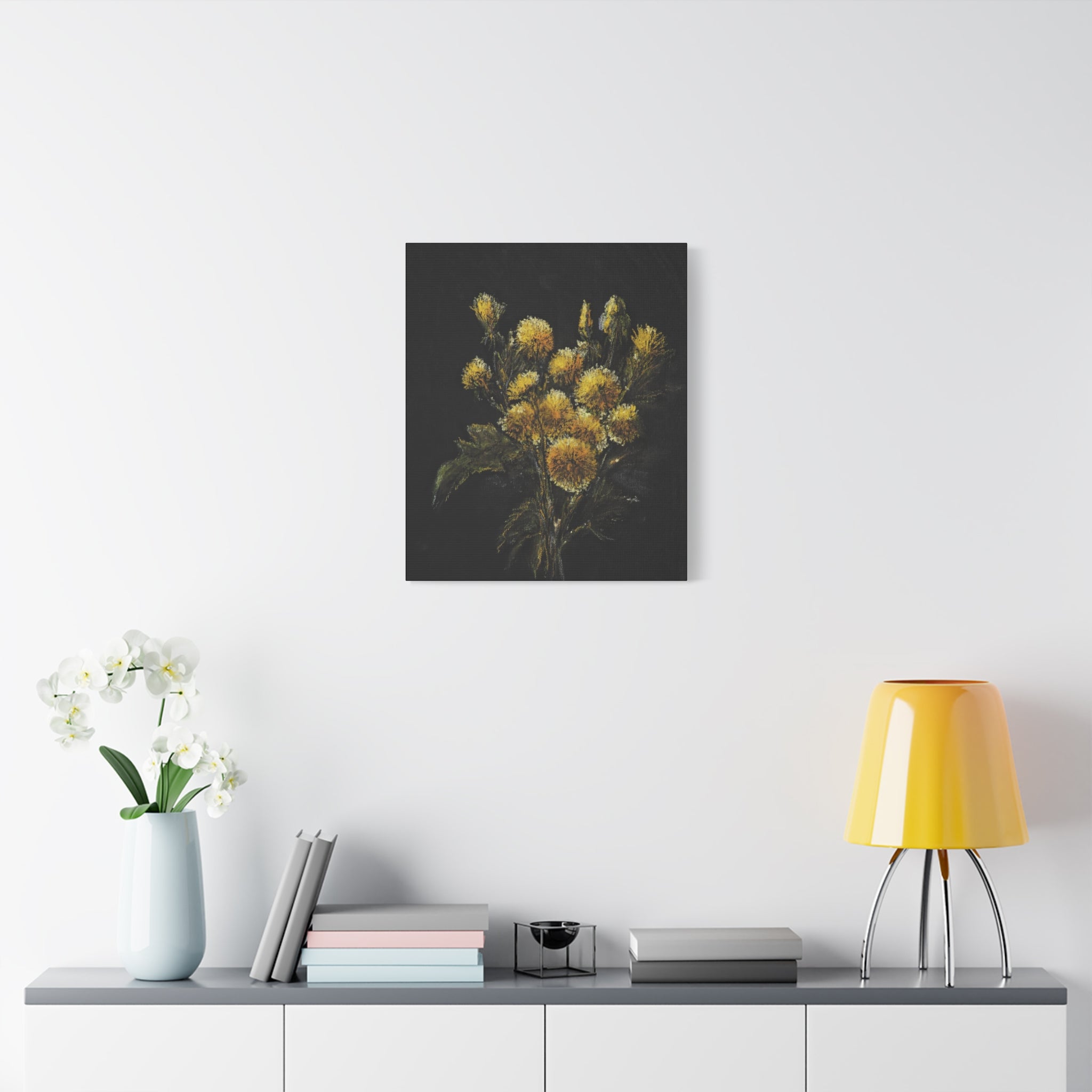 Floral Yellow Bouquet Matte Canvas Wall Art