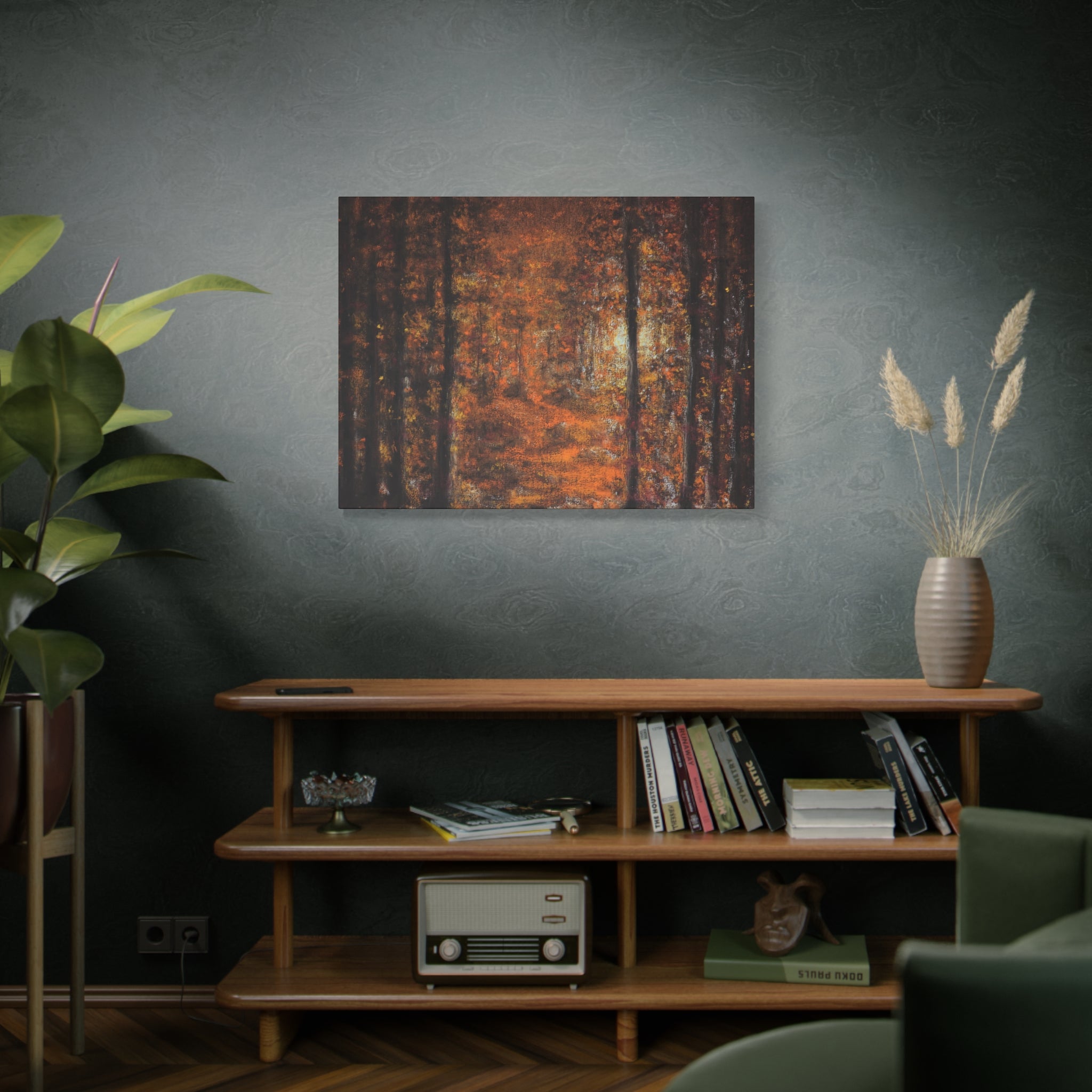 Autumn Forest Path Matte Canvas Wall Art