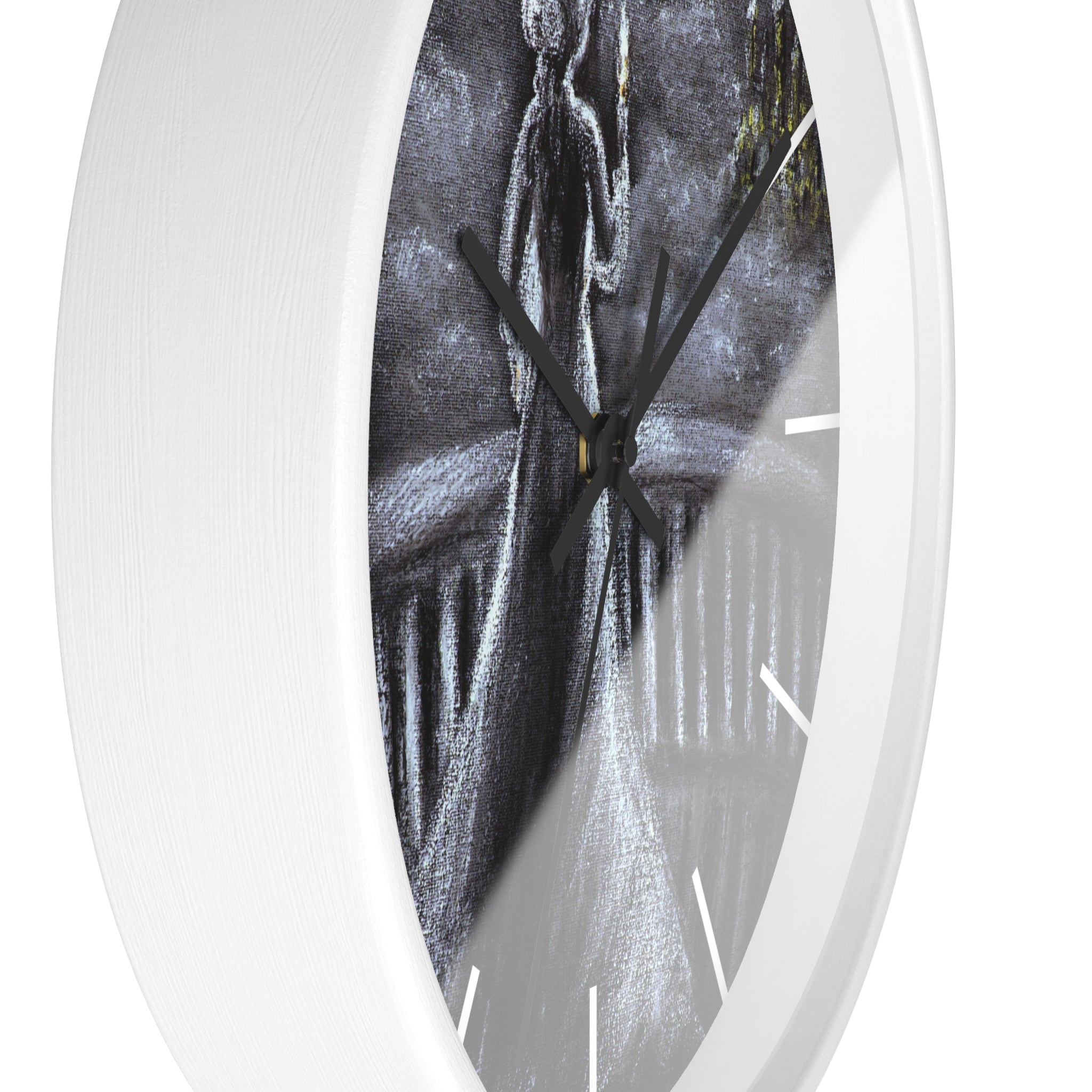 Silhouette in Light Wall Clock - Romantic Victorian Nighttime Portrait