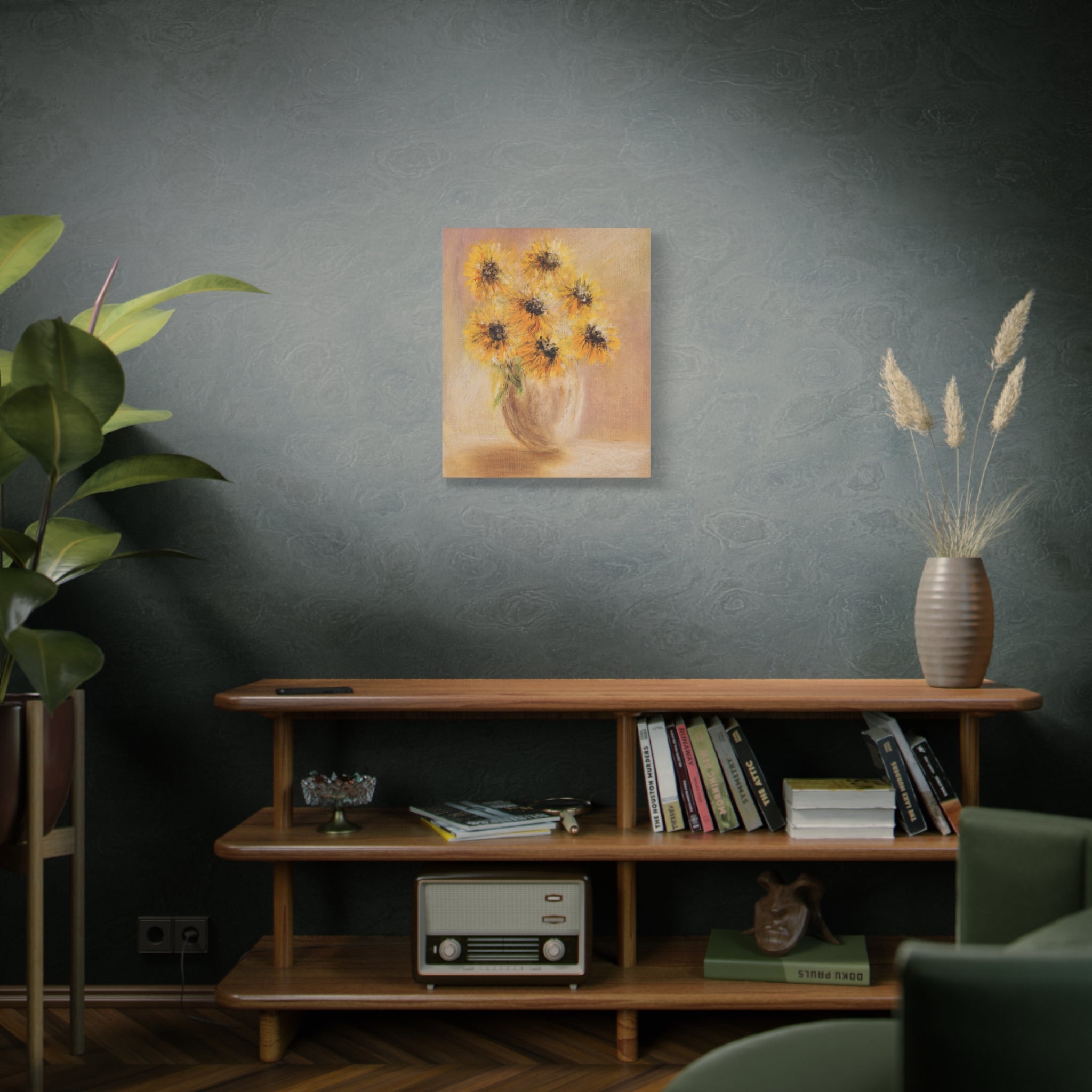 Sunflower Vase Canvas — Matte Stretched Wall Art