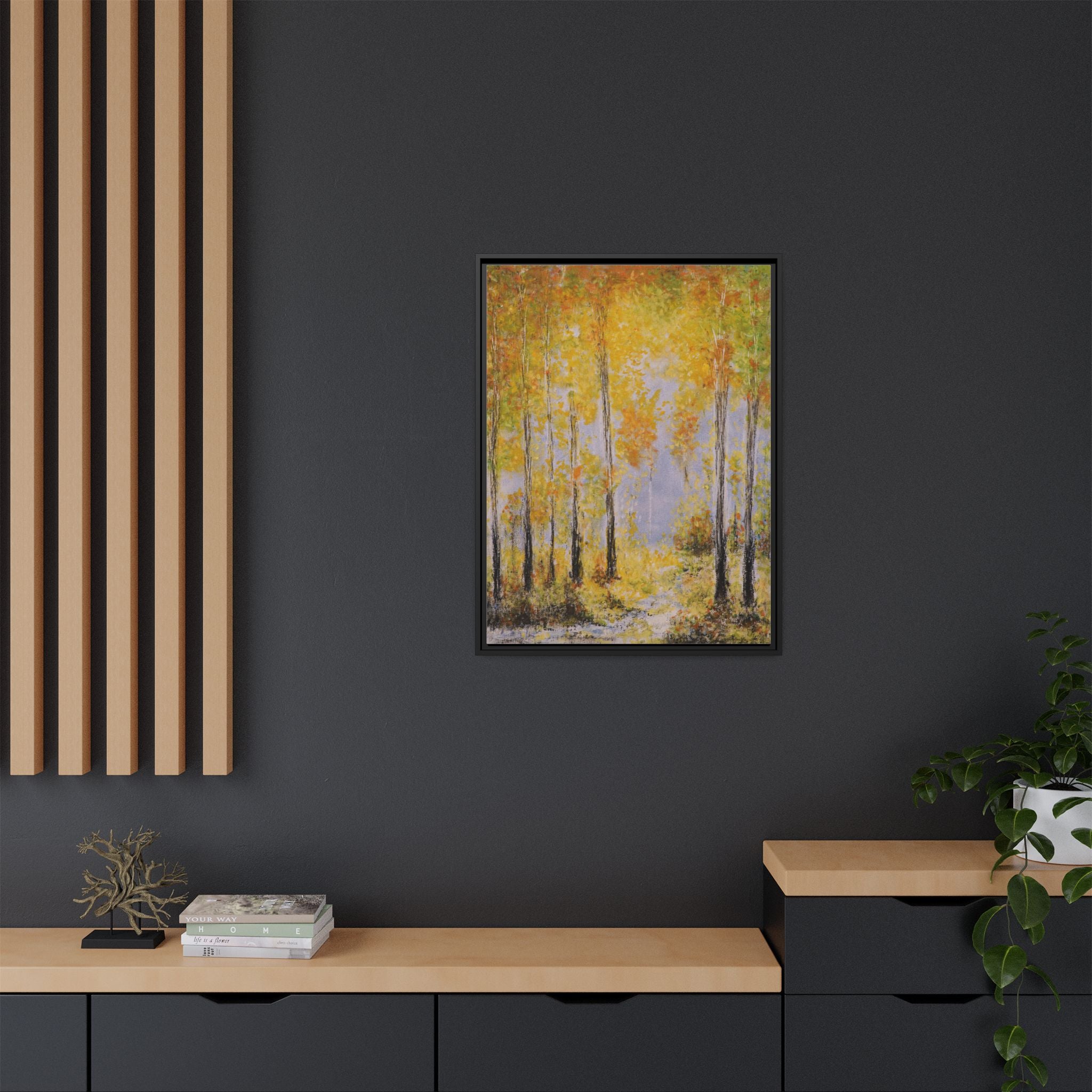 Autumn Birch Forest - Canvas Framed Wall Art