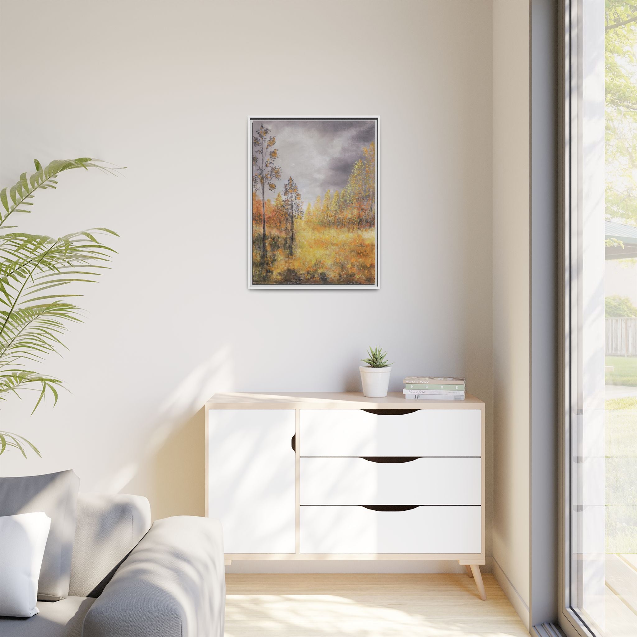 Autumn Meadow - Framed Autumn Landscape Canvas Print