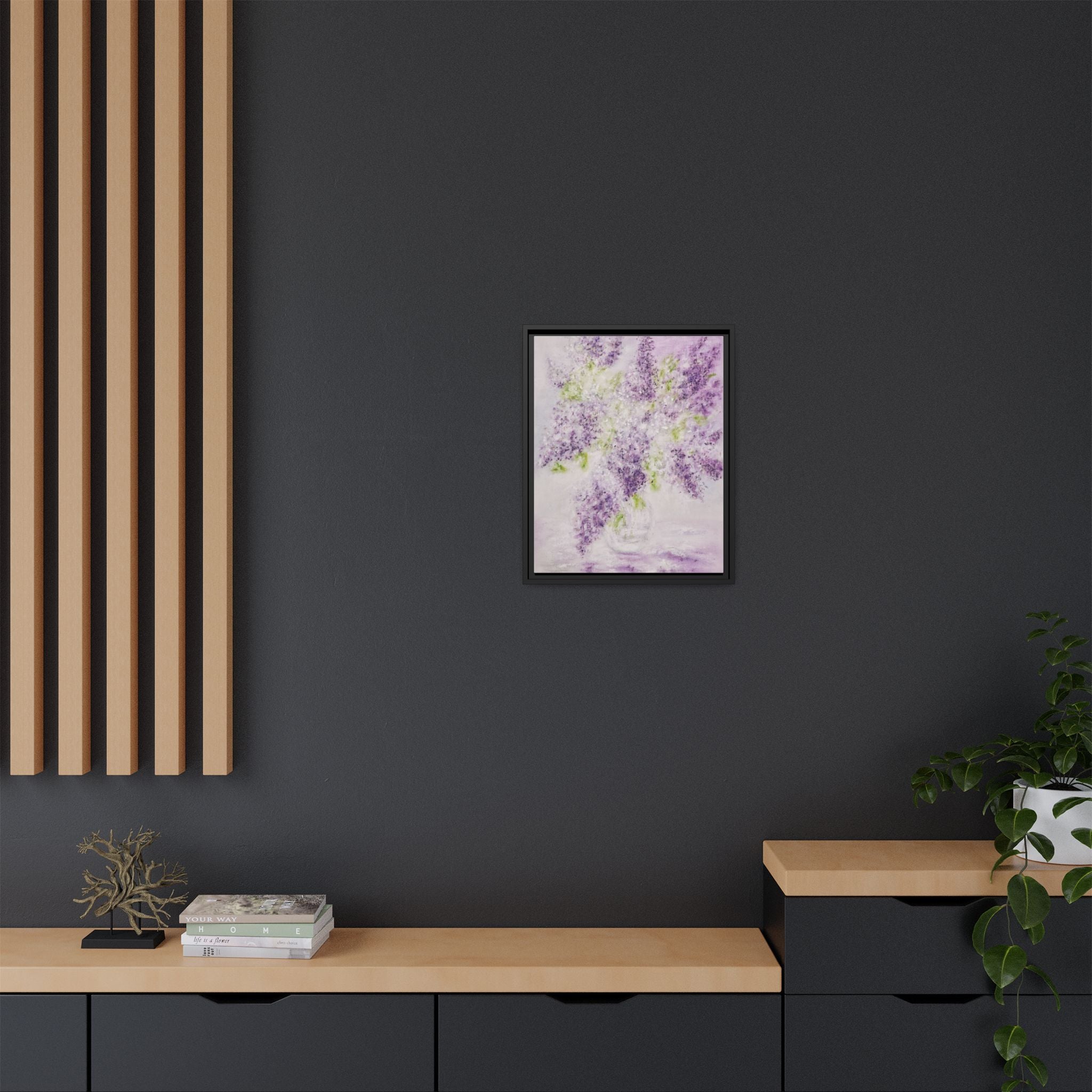 Framed Lilac Canvas Print — Matte Floral Wall Art