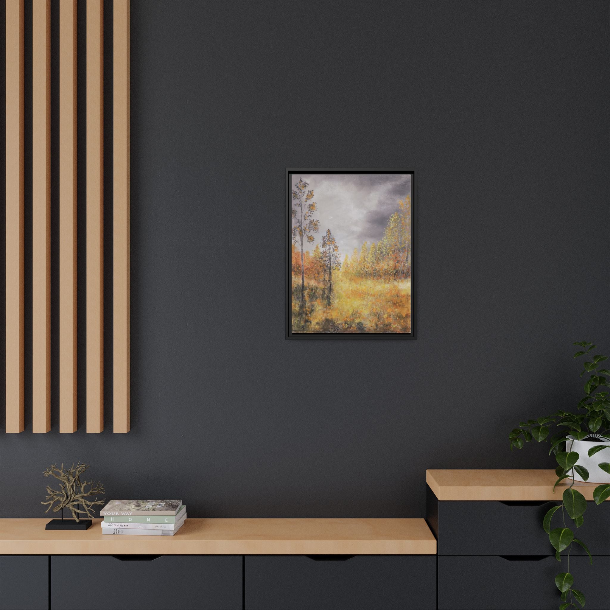 Autumn Meadow - Framed Autumn Landscape Canvas Print