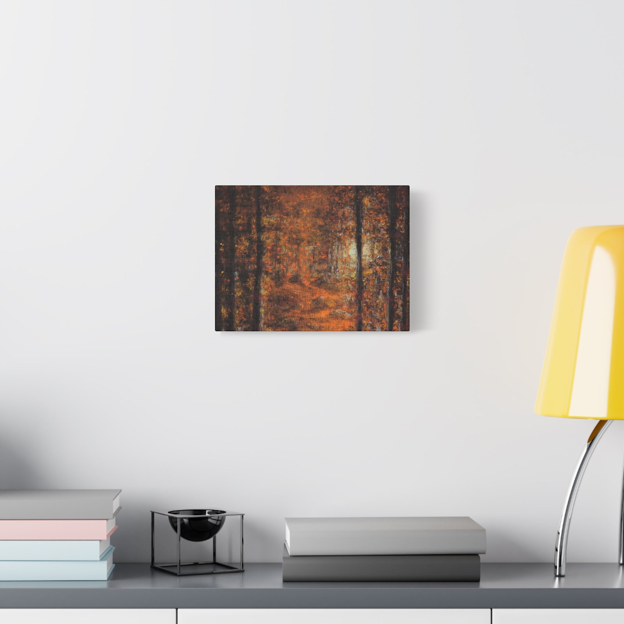 Autumn Forest Path Matte Canvas Wall Art
