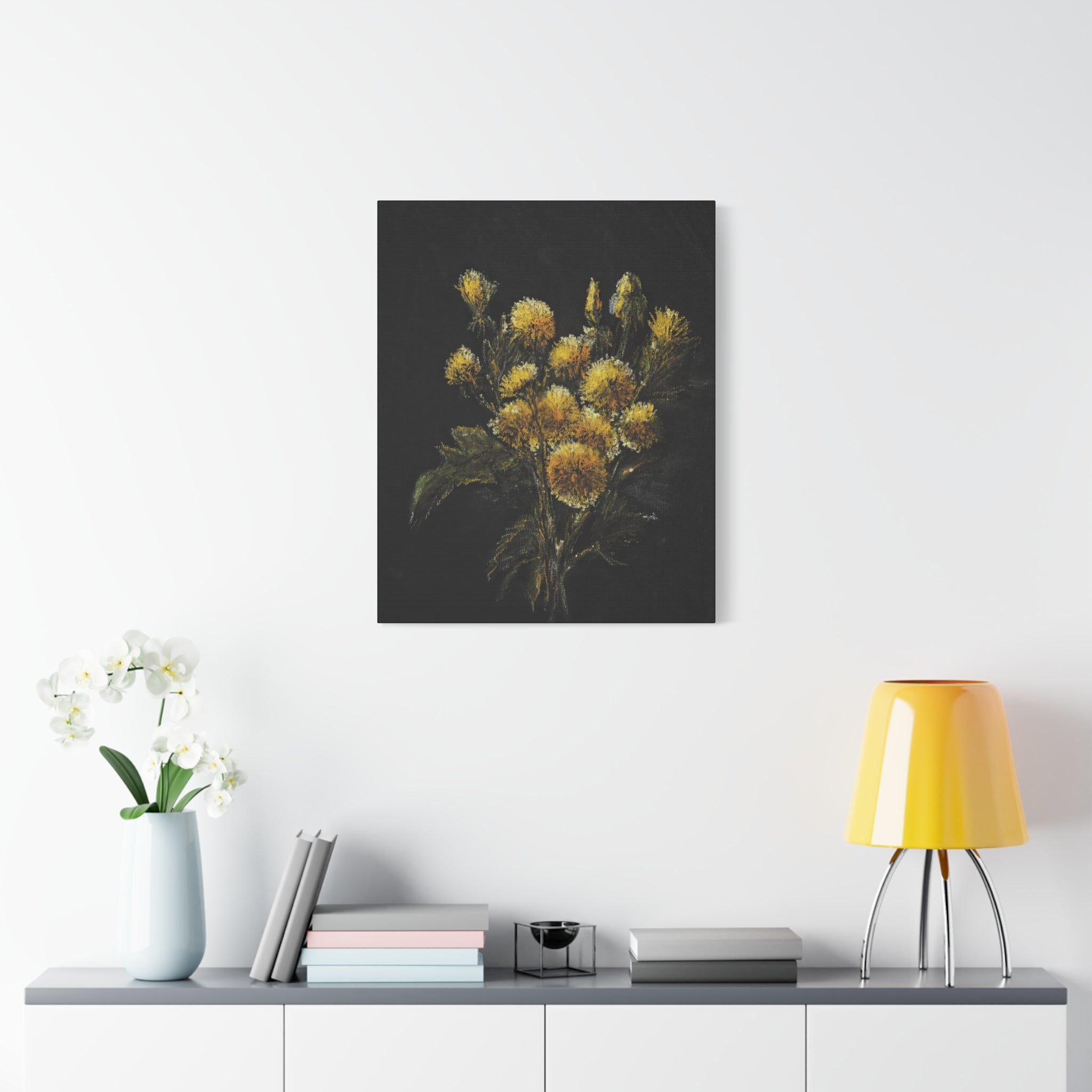 Floral Yellow Bouquet Matte Canvas Wall Art