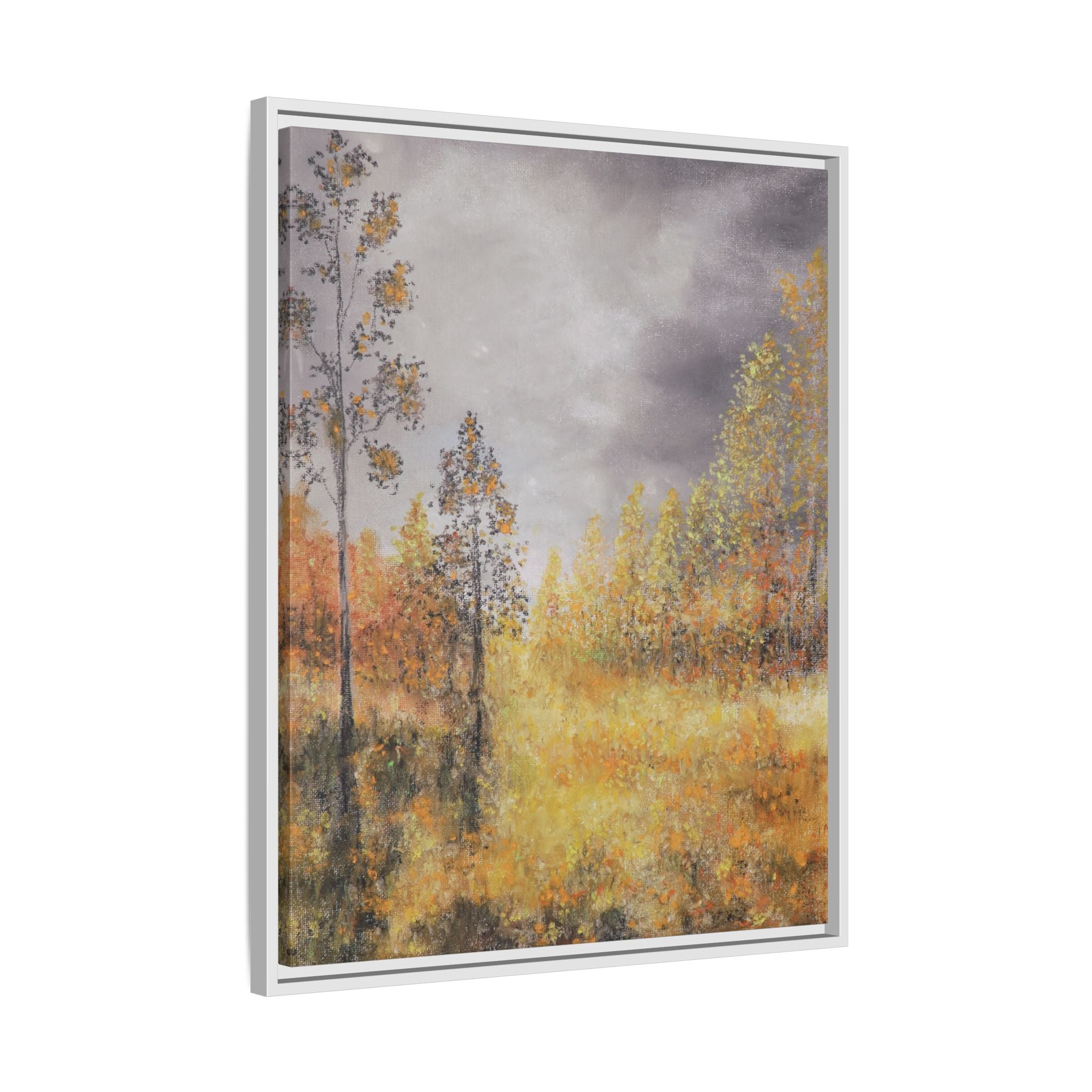 Autumn Meadow - Framed Autumn Landscape Canvas Print