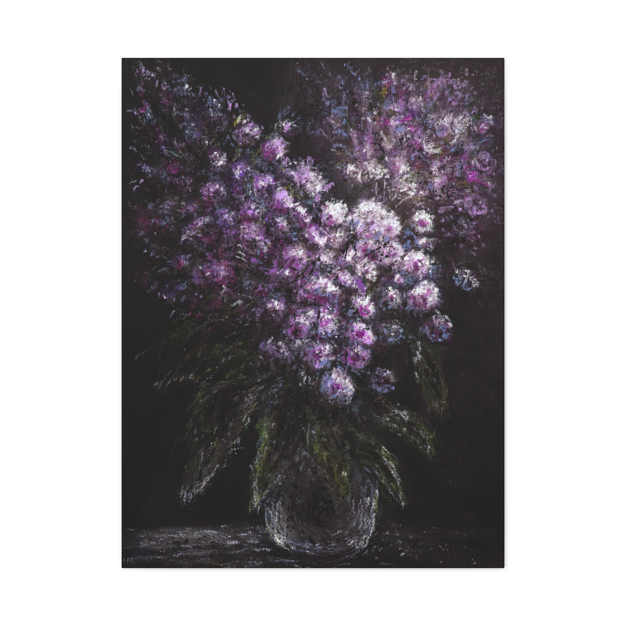 Purple Floral Bouquet Canvas Art - Matte Stretched Wall Decor