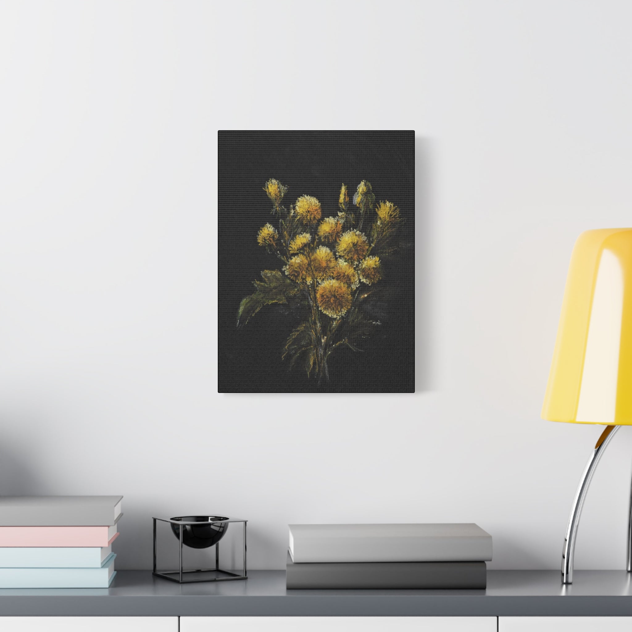 Floral Yellow Bouquet Matte Canvas Wall Art