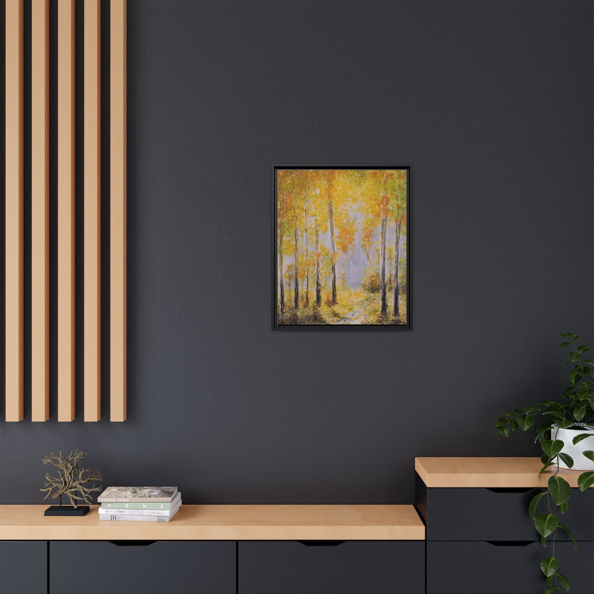 Autumn Birch Forest - Canvas Framed Wall Art